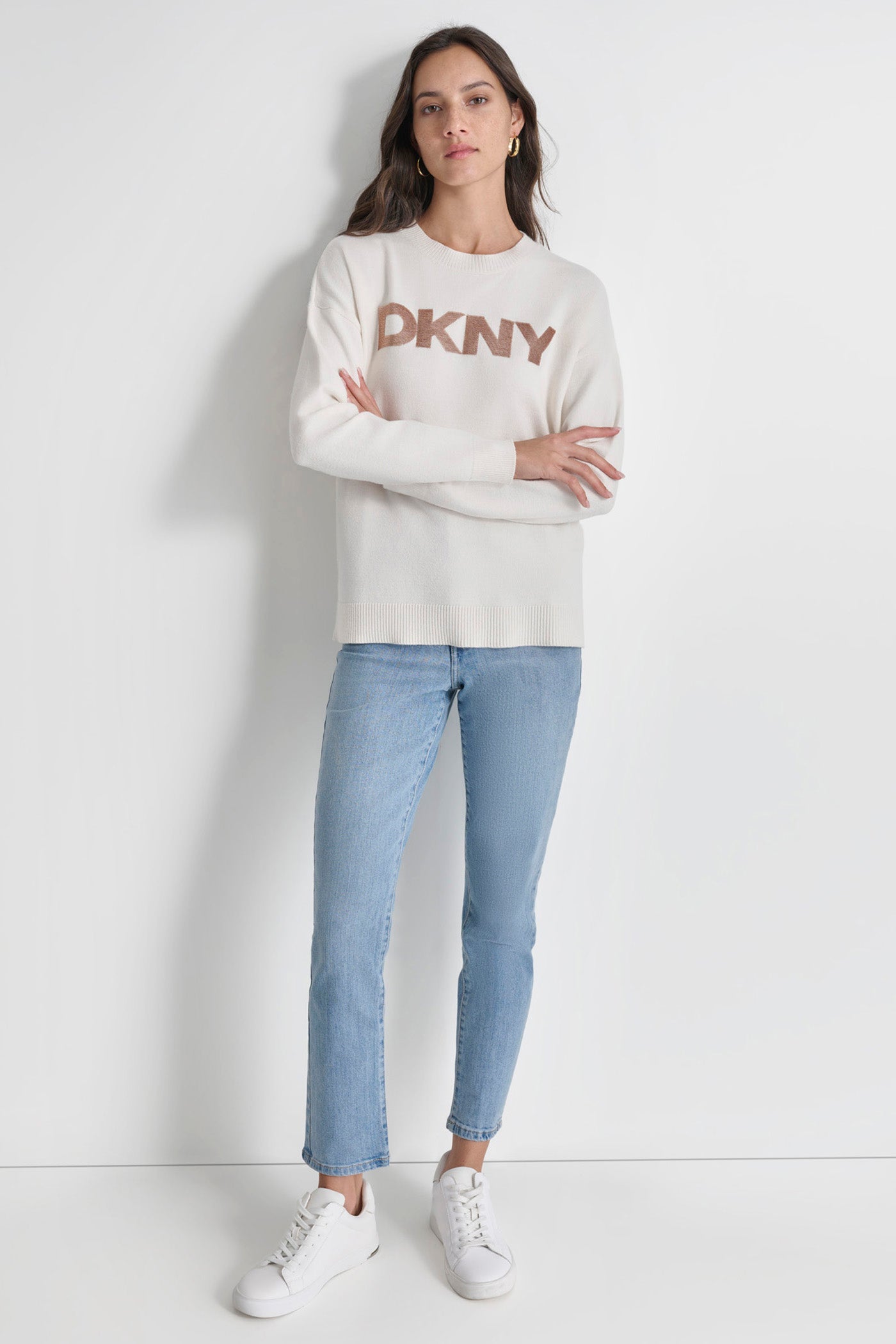 SEQUIN LOGO EMBELLISHED SWEATER VIEW 3 | Not Clearance or Preorder