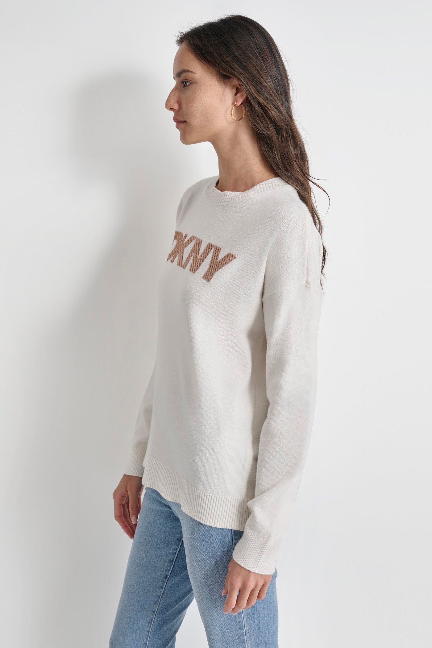 SEQUIN LOGO EMBELLISHED SWEATER VIEW 5 | Not Clearance or Preorder