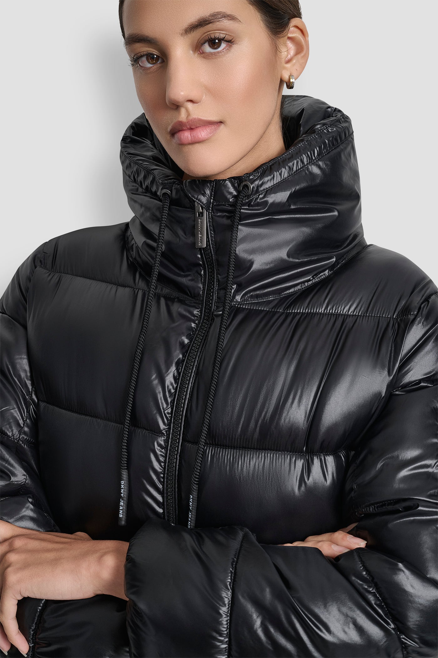 LIGHT WEIGHT QUILTED PUFFER WITH DRAMA COLLAR VIEW 5 | Cold Weather Coats