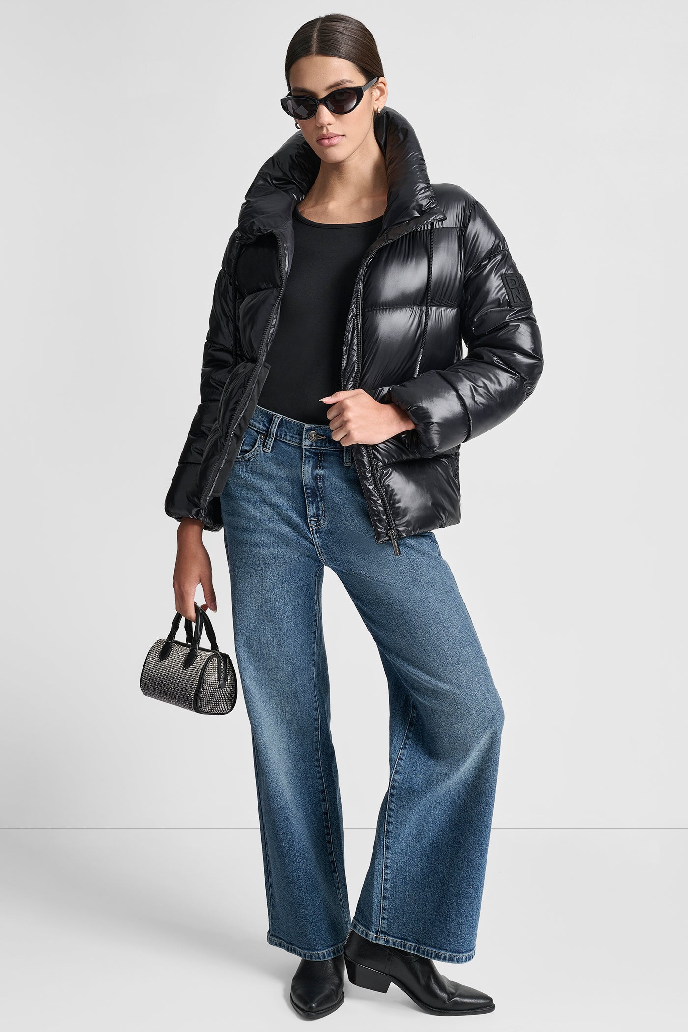 LIGHT WEIGHT QUILTED PUFFER WITH DRAMA COLLAR VIEW 9 | Cold Weather Coats
