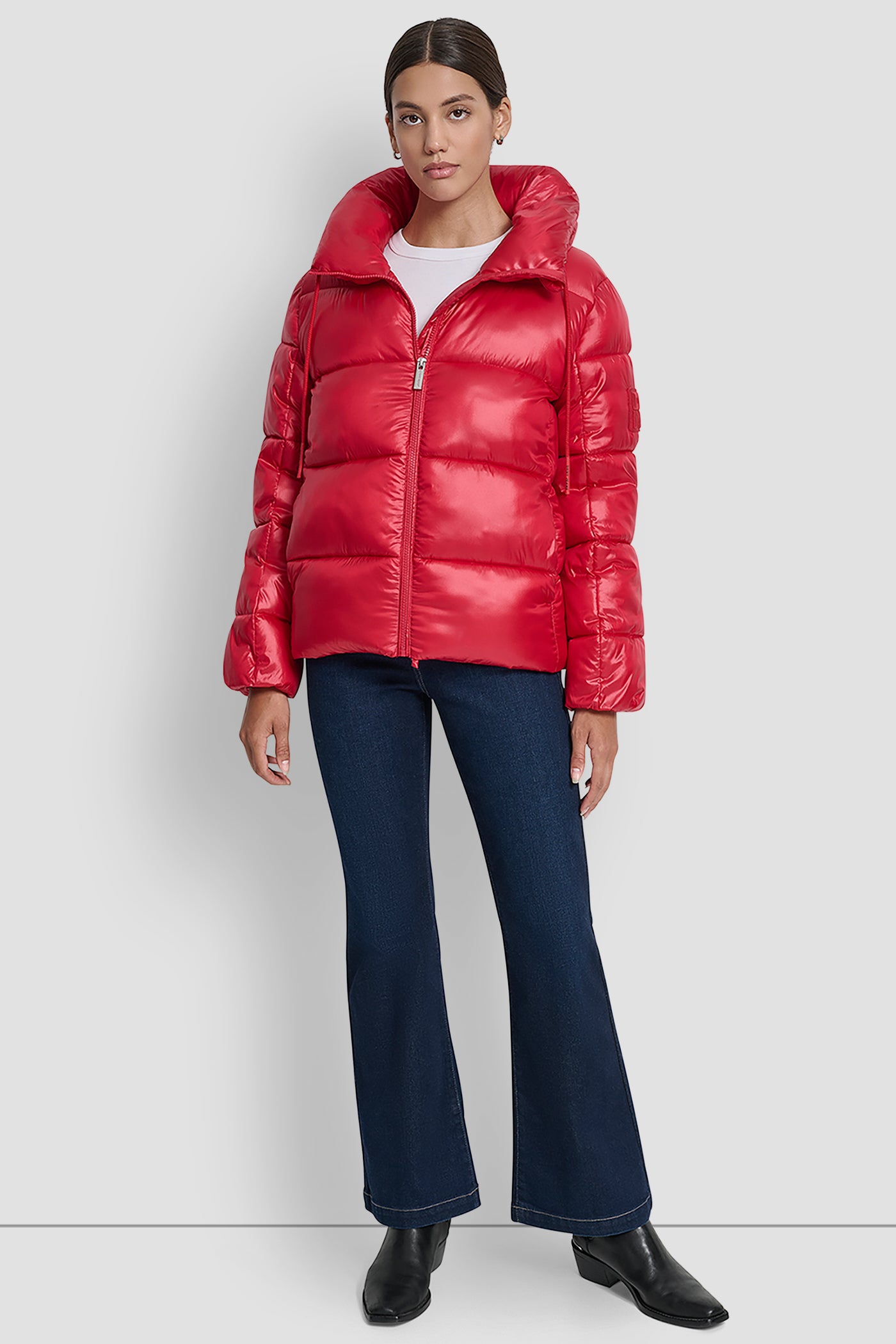 LIGHT WEIGHT QUILTED PUFFER WITH DRAMA COLLAR VIEW 6 | Cold Weather Coats