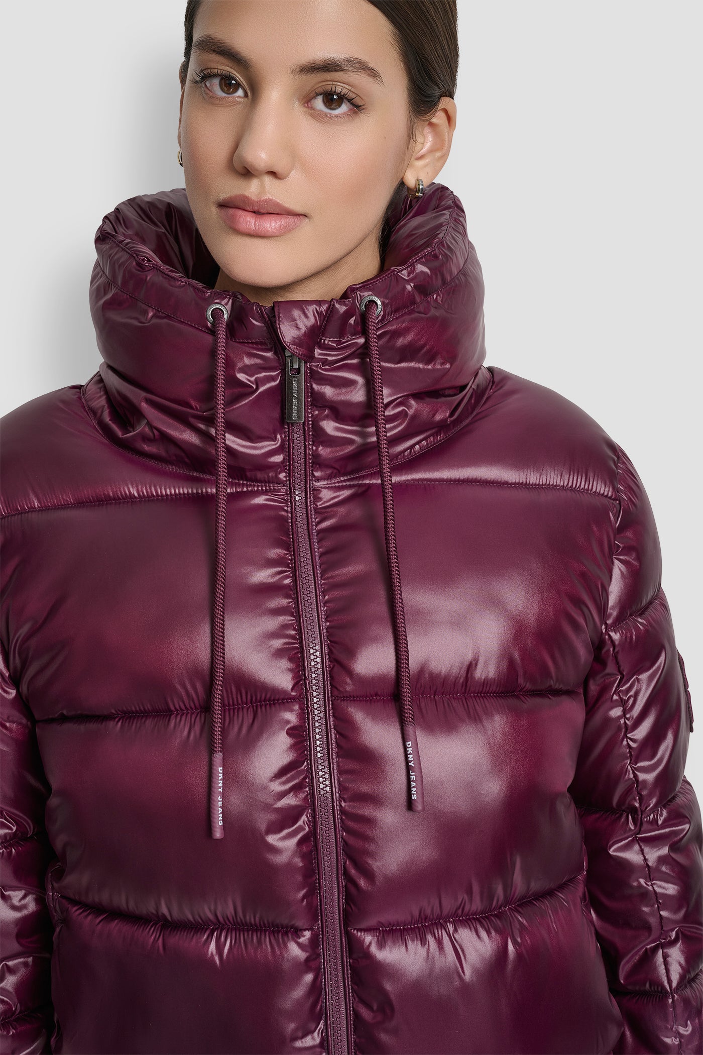 LIGHT WEIGHT QUILTED PUFFER WITH DRAMA COLLAR VIEW 5 | Cold Weather Coats