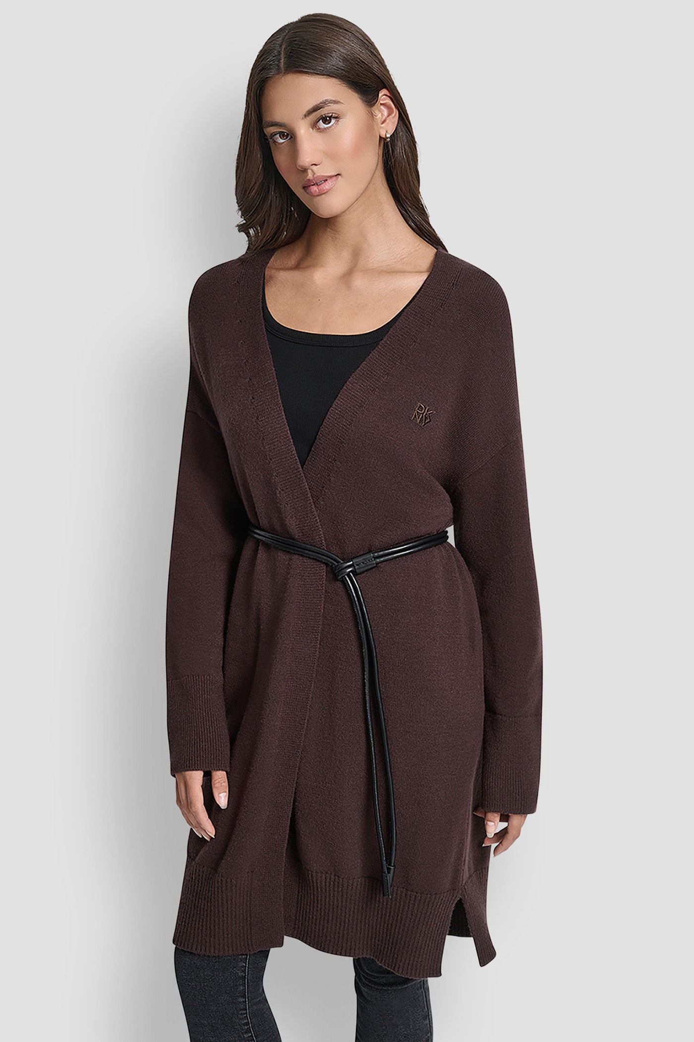 BELTED LOGO-EMBELLISHED CARDIGAN VIEW 3