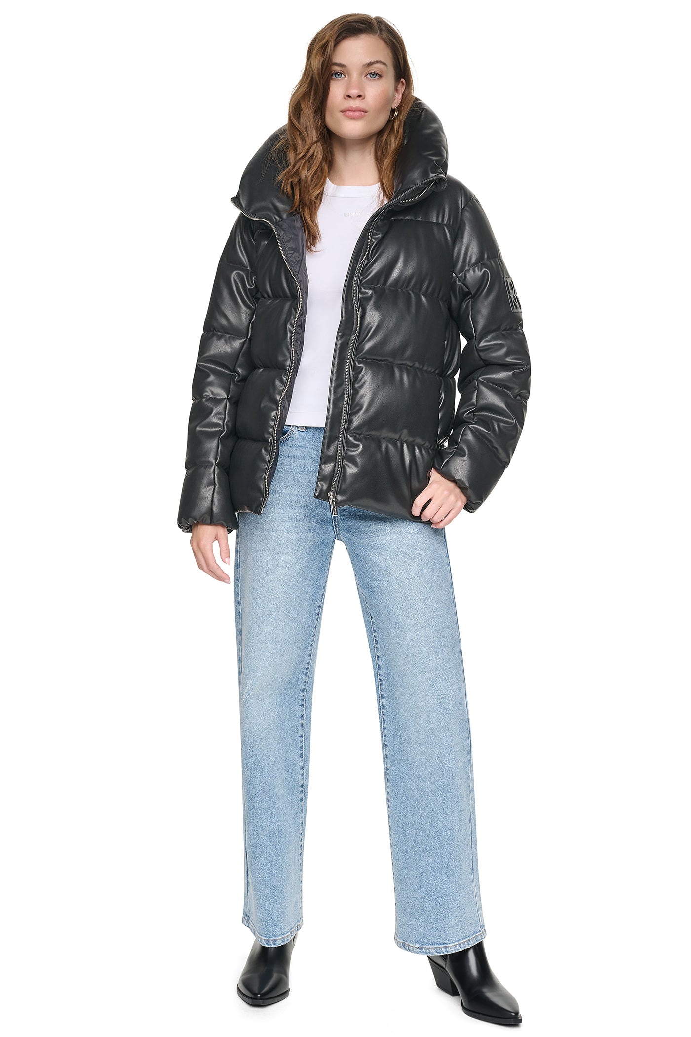 FAUX LEATHER PUFFER JACKET VIEW 7