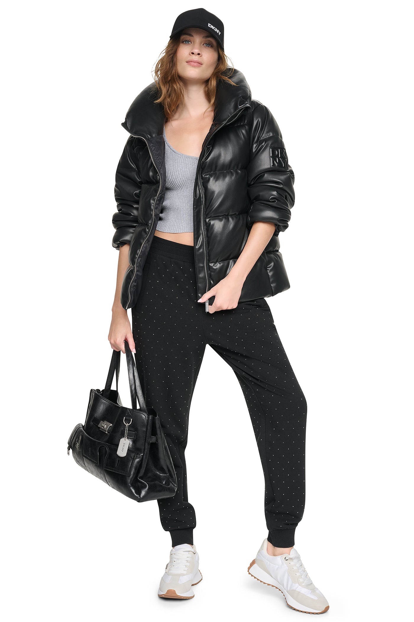 FAUX LEATHER PUFFER JACKET VIEW 10