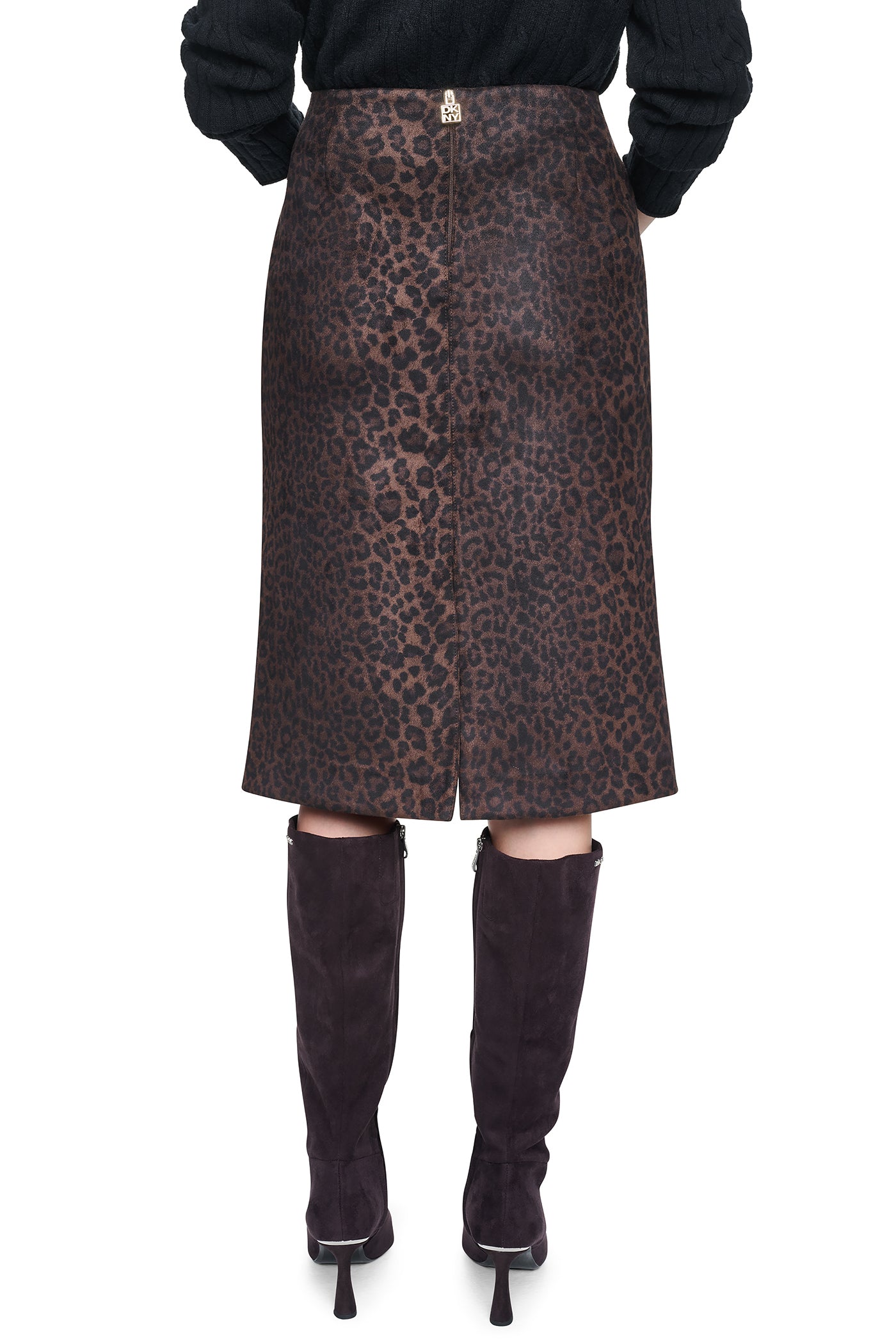 LEOPARD FAUX SUEDE MIDI SKIRT VIEW 3 | New clothing