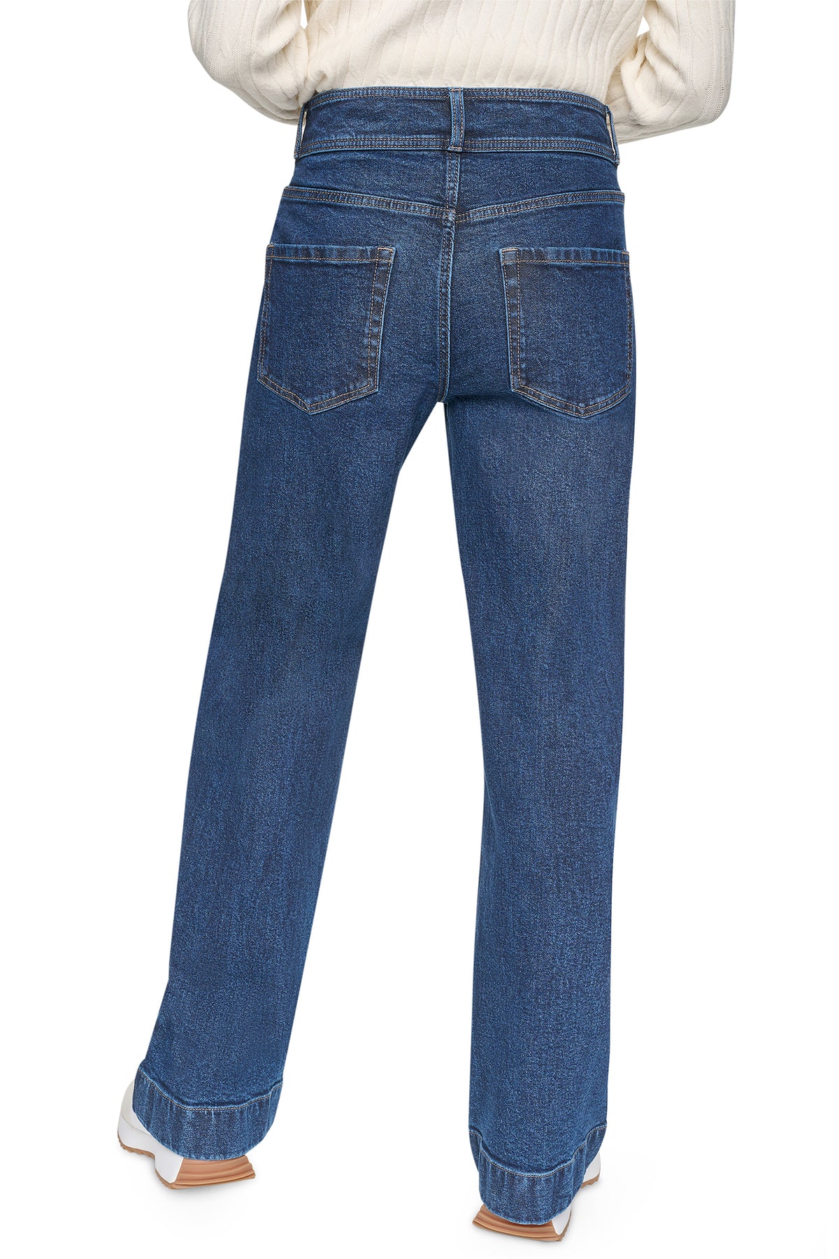 HIGH-RISE DOUBLE-BUTTON WIDE LEG JEAN VIEW 2