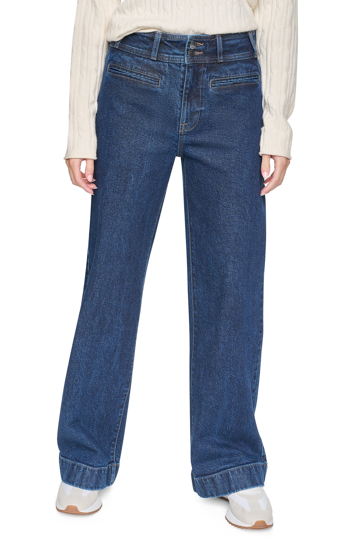 HIGH-RISE DOUBLE-BUTTON WIDE LEG JEAN VIEW 2