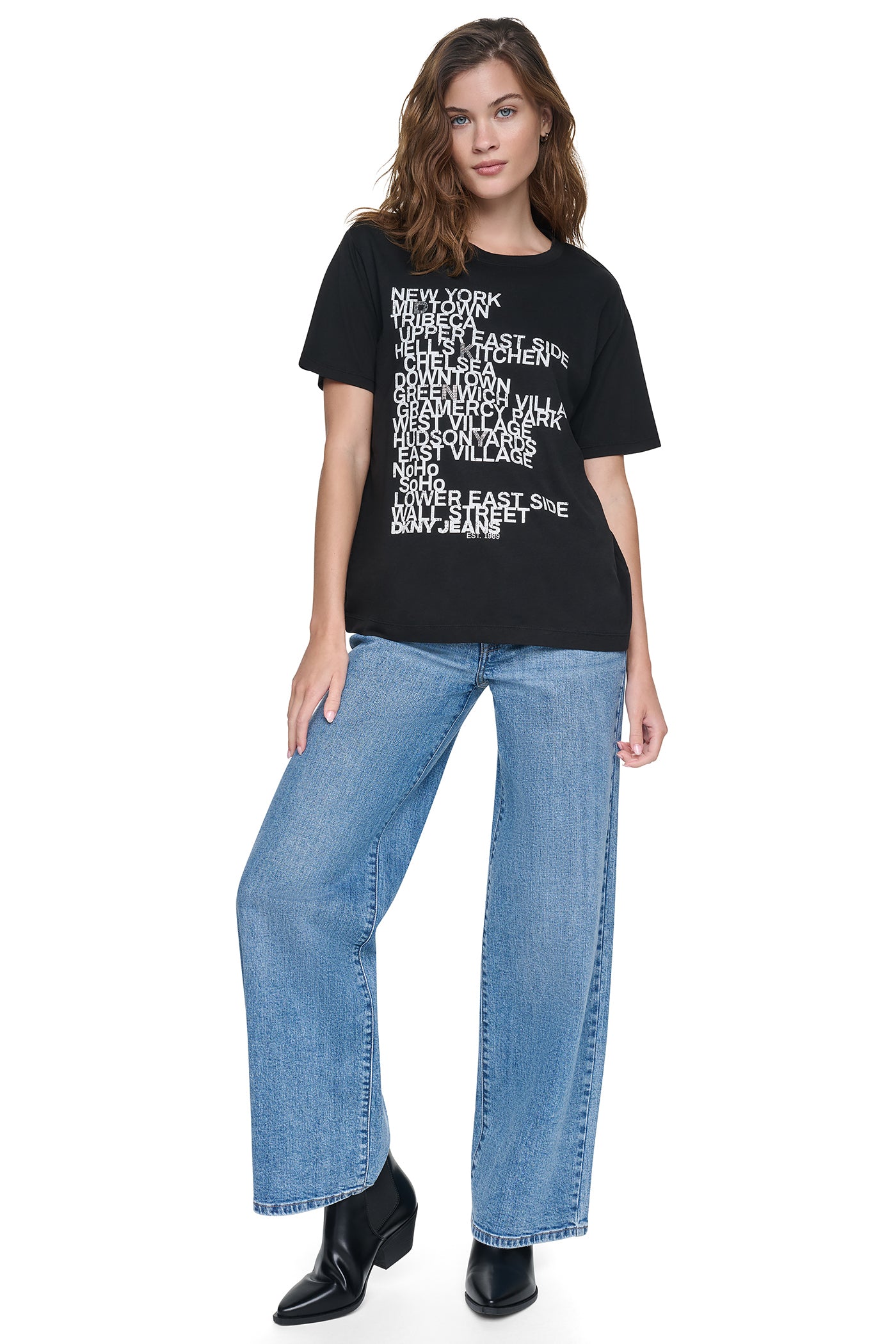 RHINESTONE NEIGHBORHOOD TEE VIEW 4 | New clothing