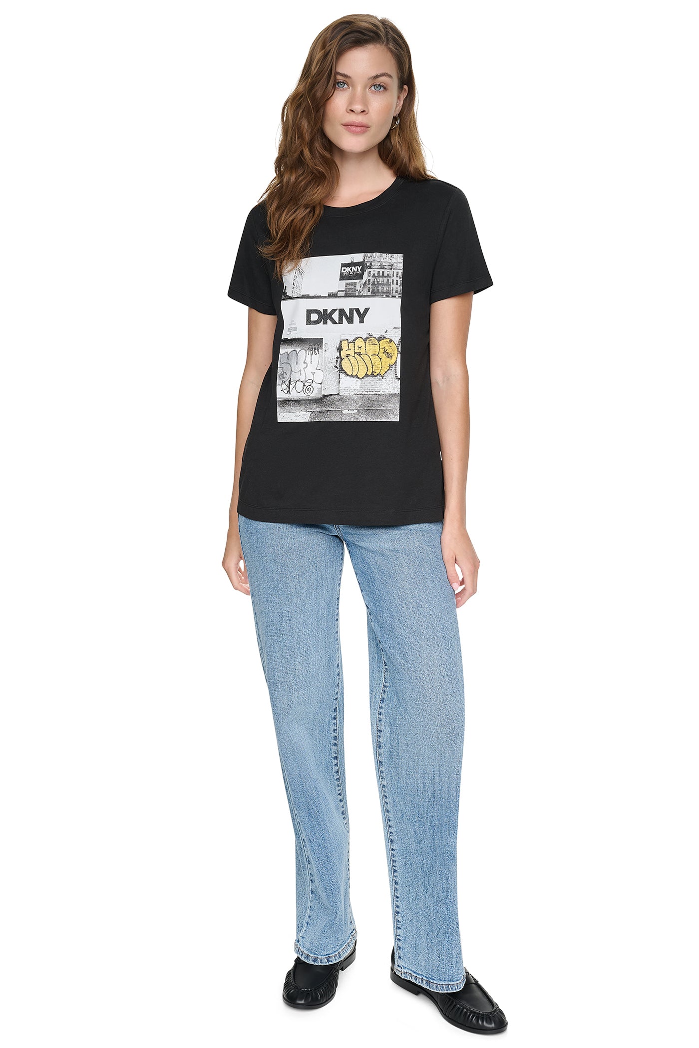 Black/Taxi Cab Yellow GRAFFITI PHOTO LOGO TEE, BACK VIEW | New clothing