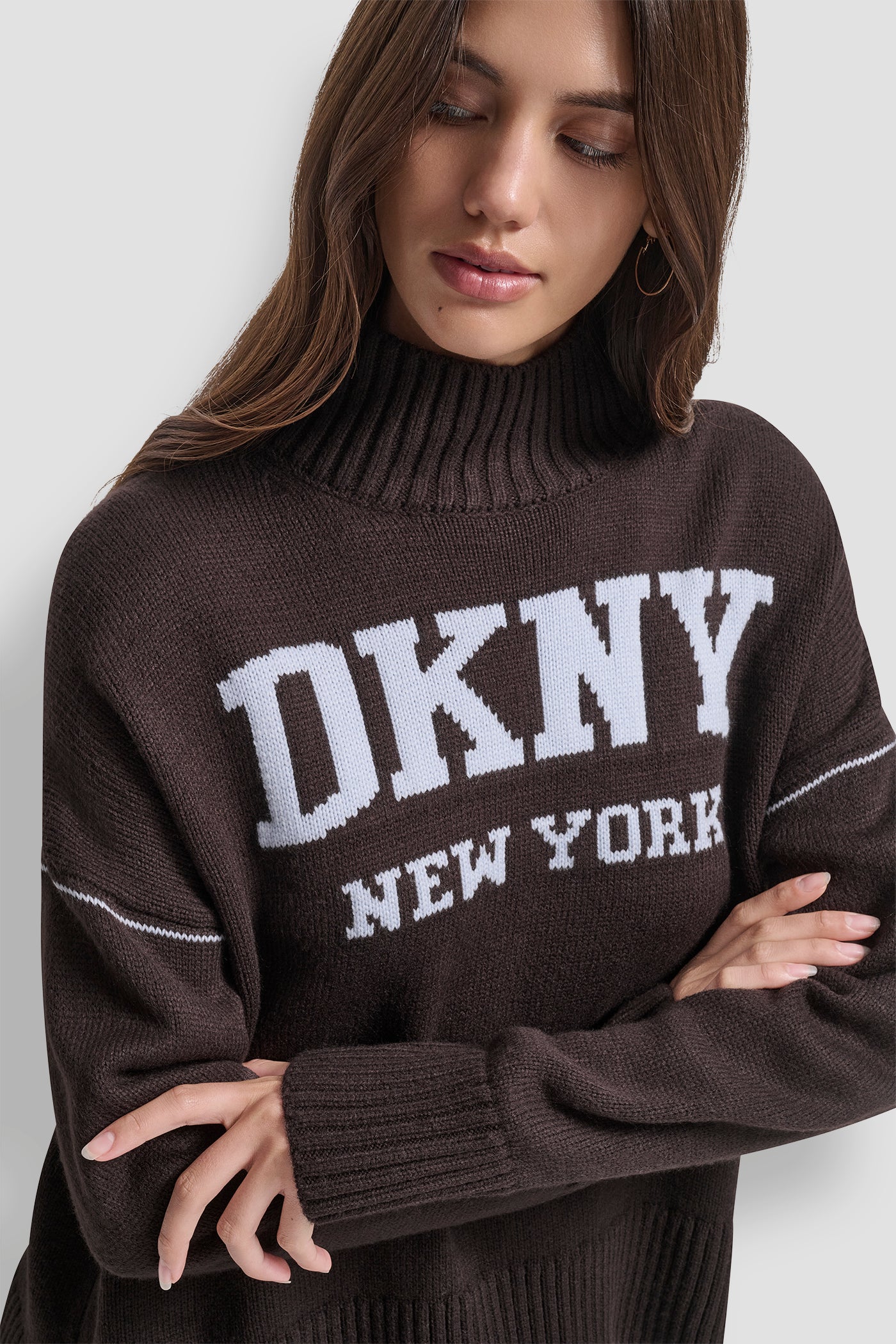LOGO INTARSIA MOCK-NECK SWEATER VIEW 4 | Clothing
