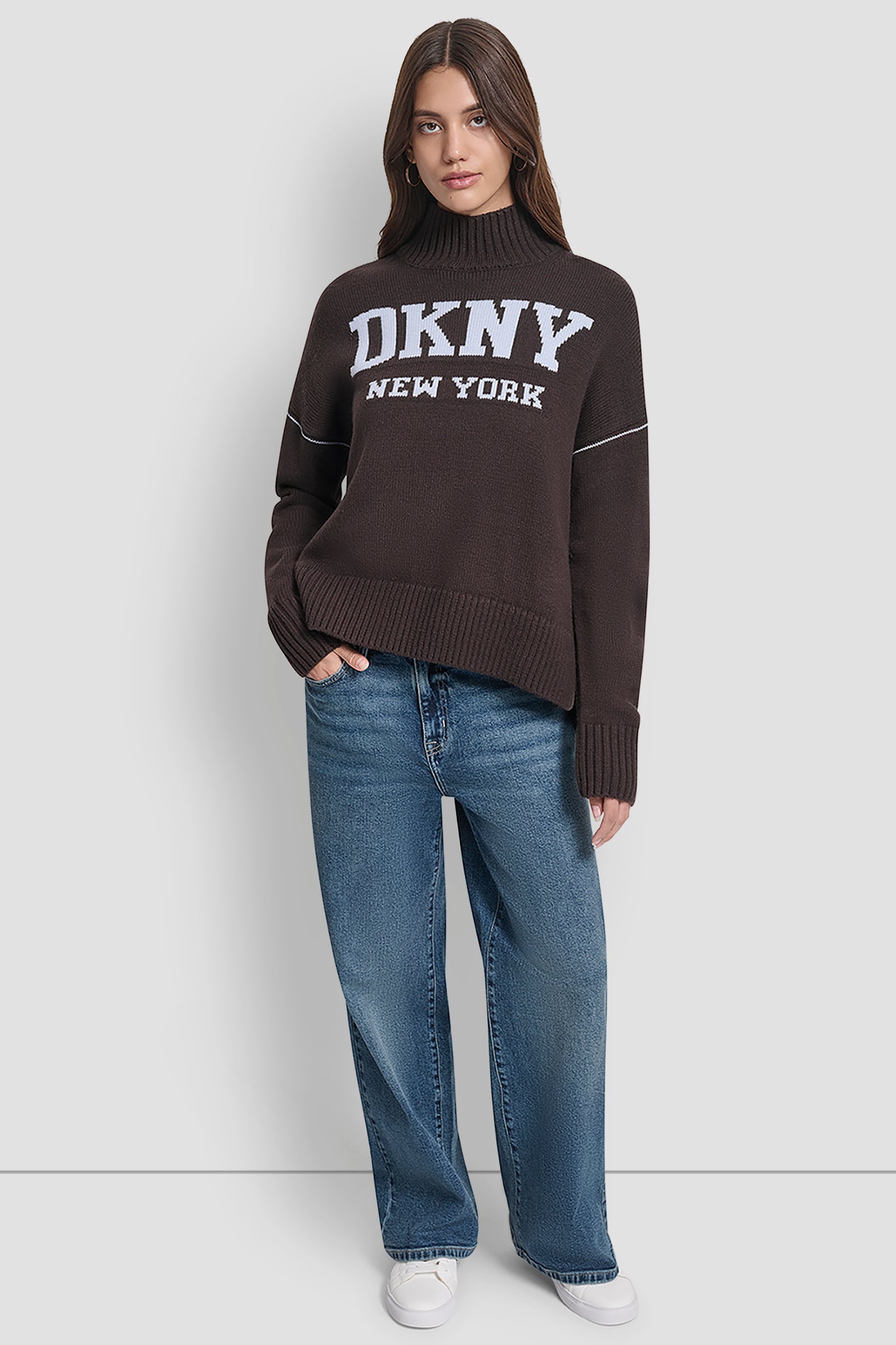 LOGO INTARSIA MOCK-NECK SWEATER VIEW 5 | Clothing