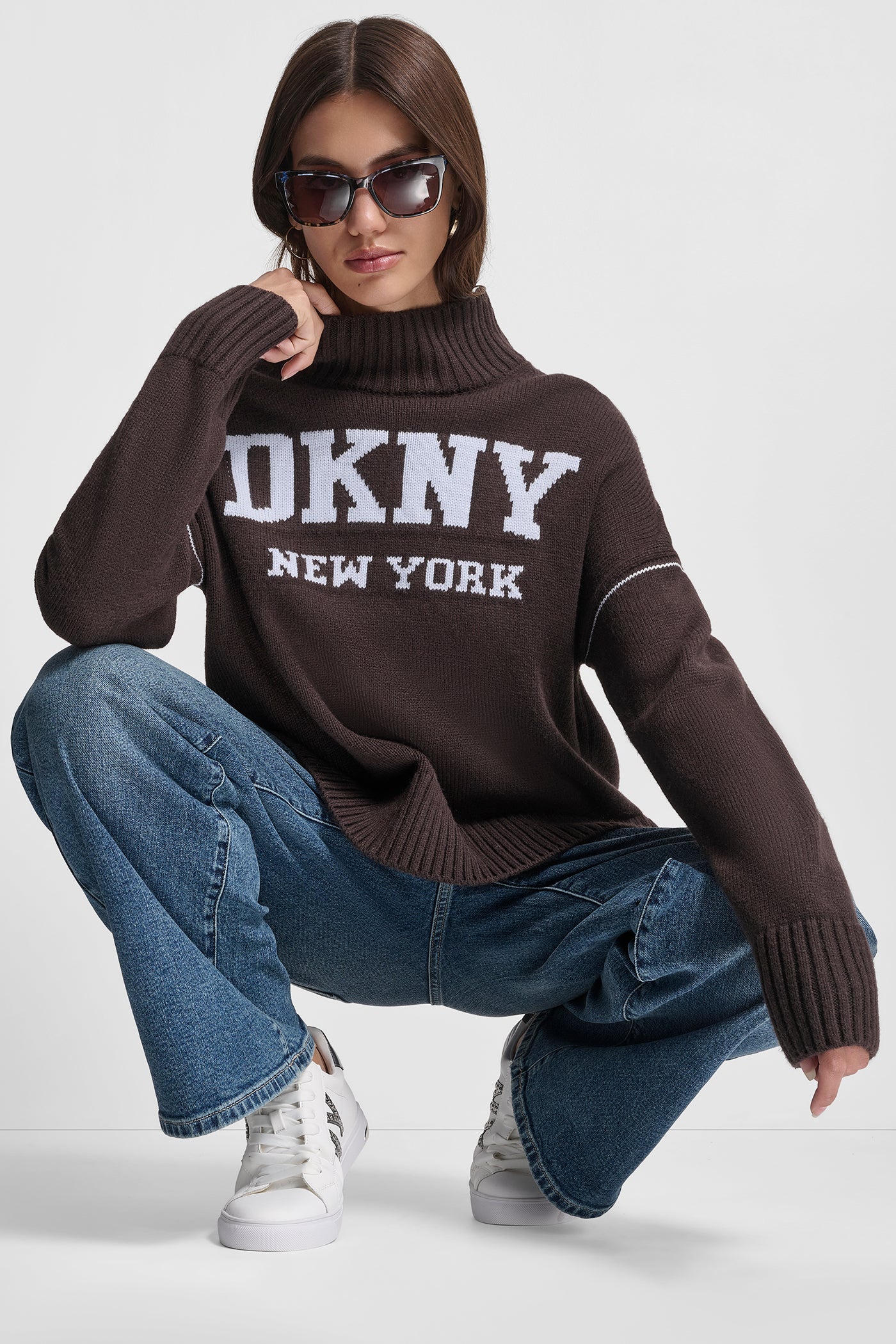 LOGO INTARSIA MOCK-NECK SWEATER VIEW 7 | Clothing