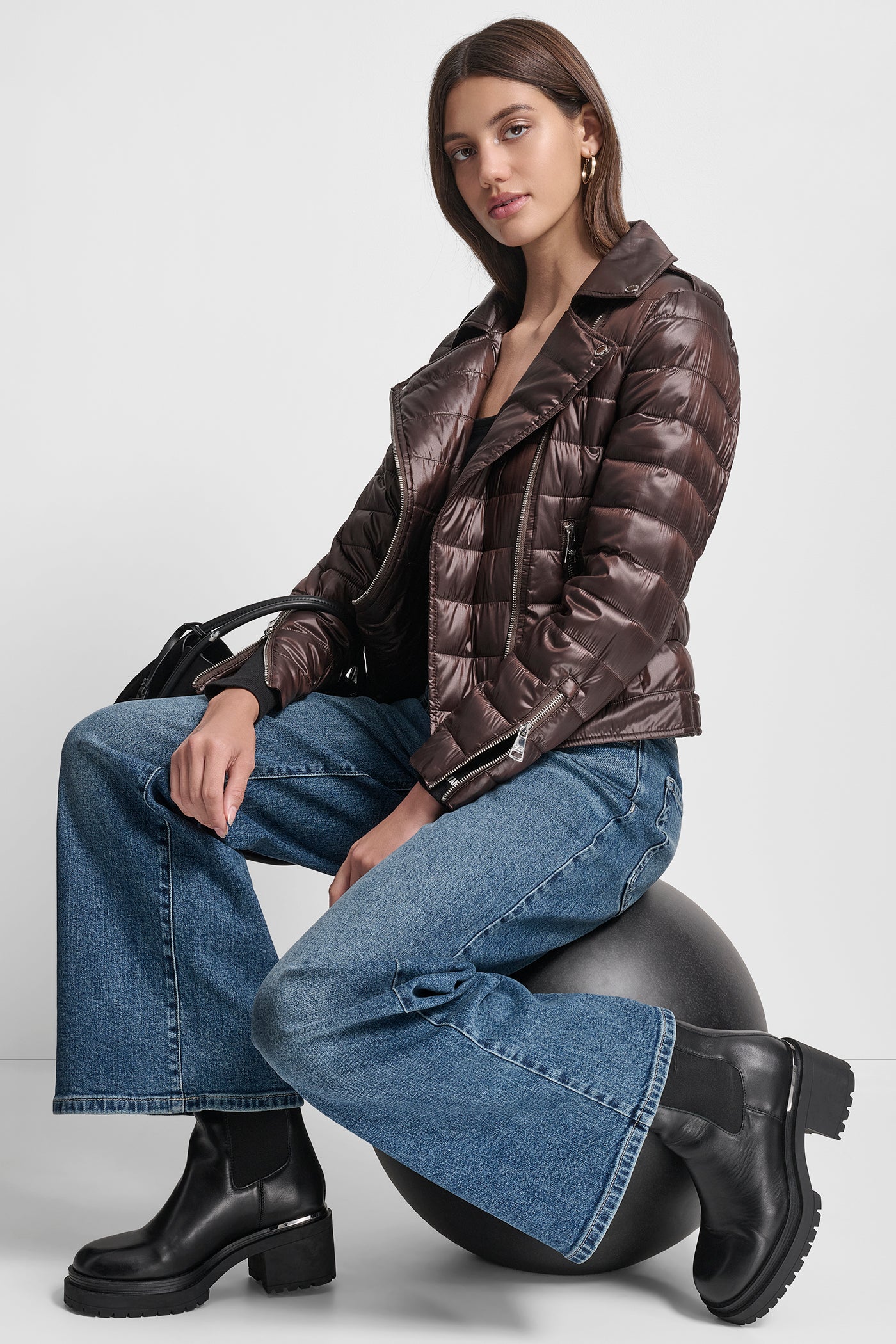MOTO STYLE LIGHT WEIGHT PUFFER JACKET VIEW 9 | New Arrivals