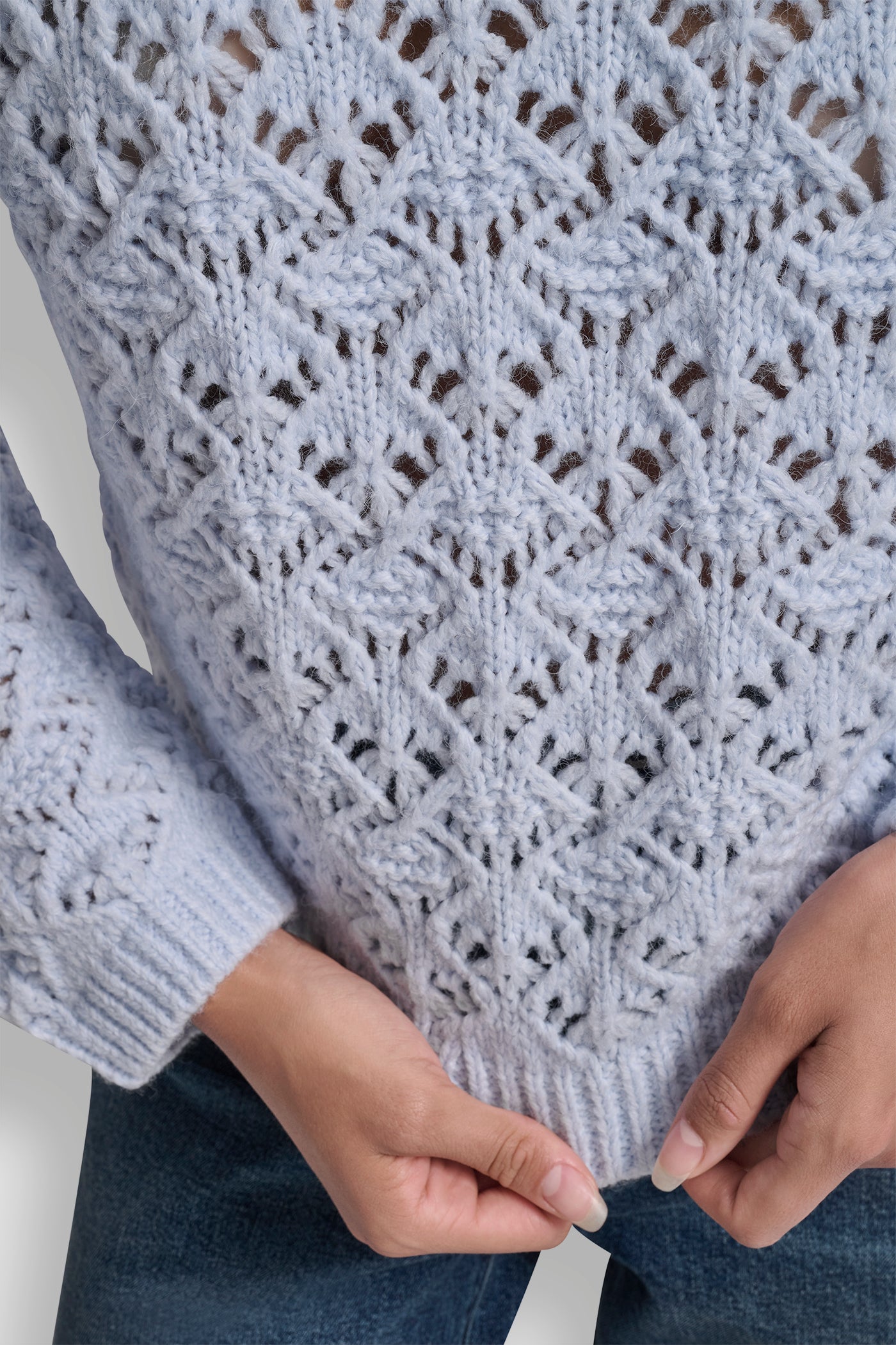 POINTELLE STITCH LONG SLEEVE CREW NECK SWEATER VIEW 4 | New Arrivals