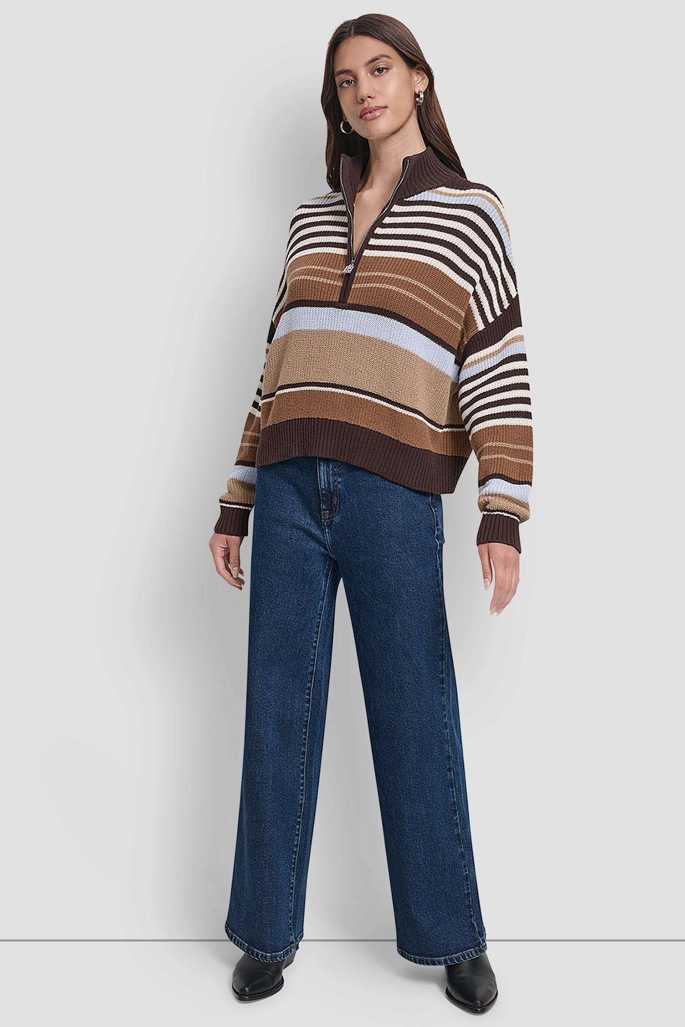 STRIPED 1/4 ZIP SWEATER VIEW 7 | Back-To-School Shop