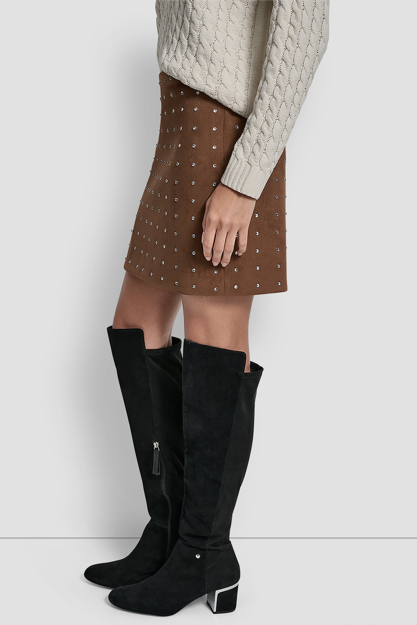 EMBELLISHED FAUX SUEDE MINI SKIRT VIEW 3 | Clothing