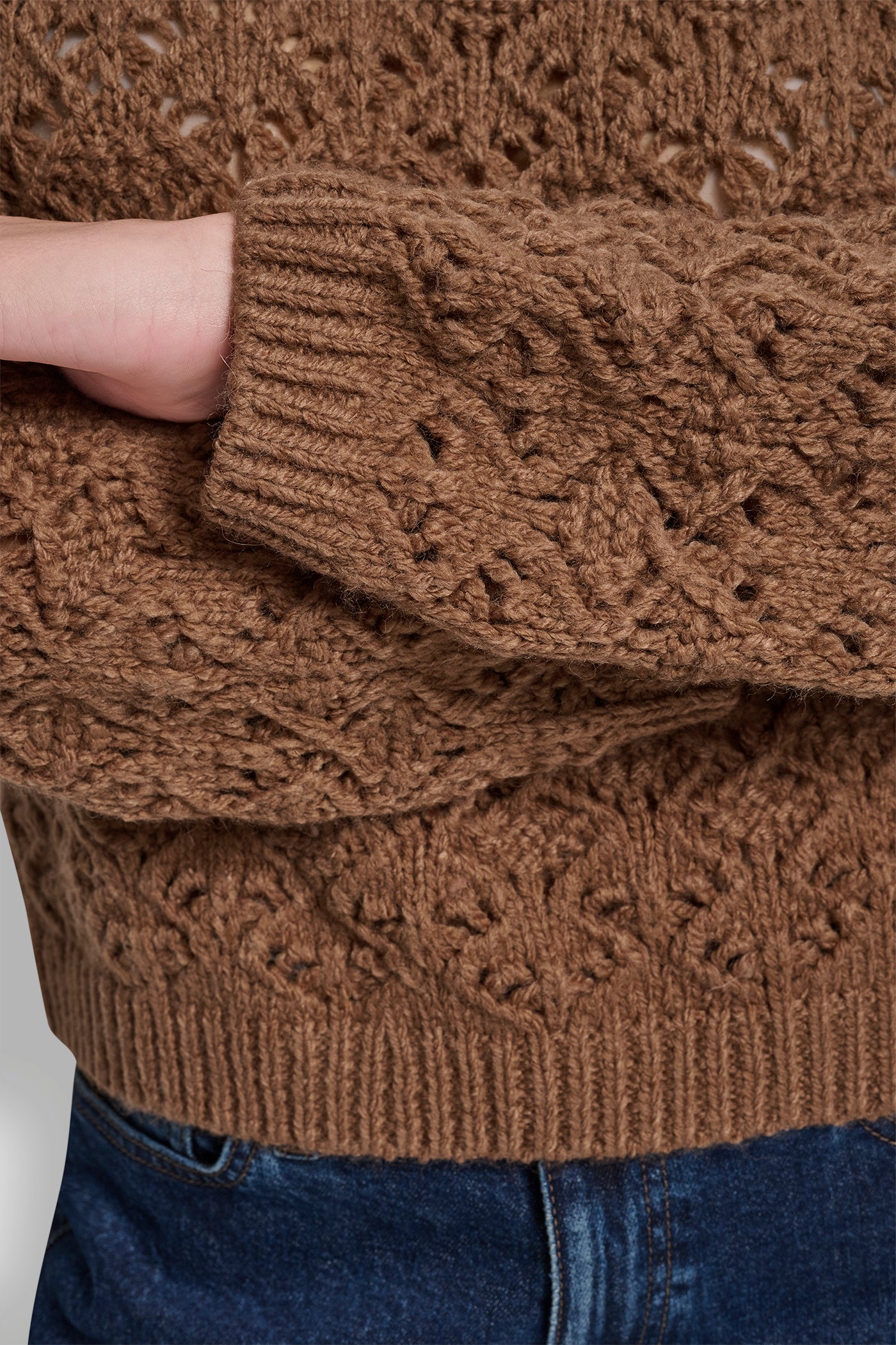 POINTELLE STITCH LONG SLEEVE CREW NECK SWEATER VIEW 5 | New Arrivals