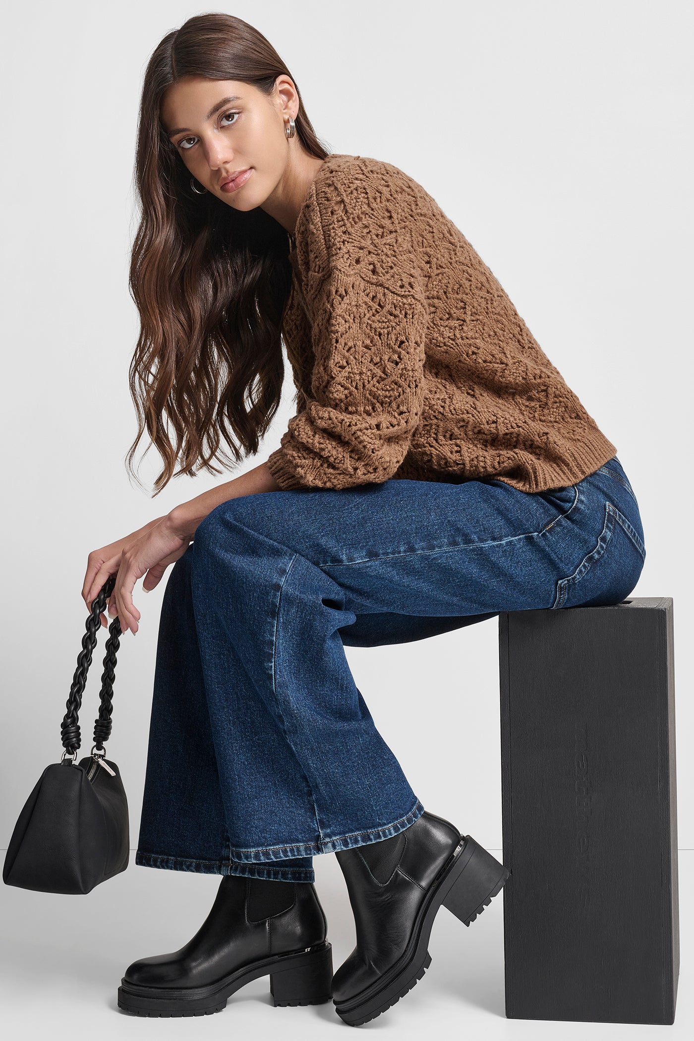 POINTELLE STITCH LONG SLEEVE CREW NECK SWEATER VIEW 7 | New Arrivals
