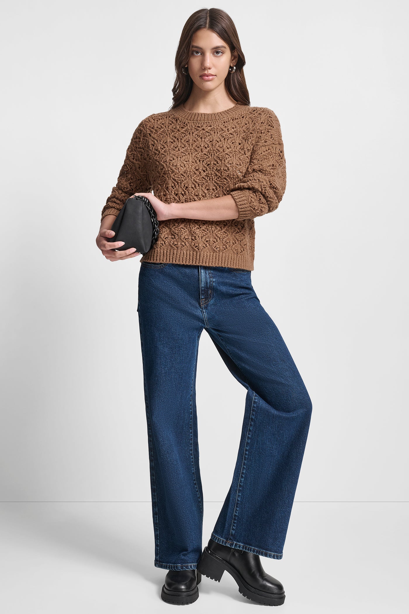 POINTELLE STITCH LONG SLEEVE CREW NECK SWEATER VIEW 6 | New Arrivals