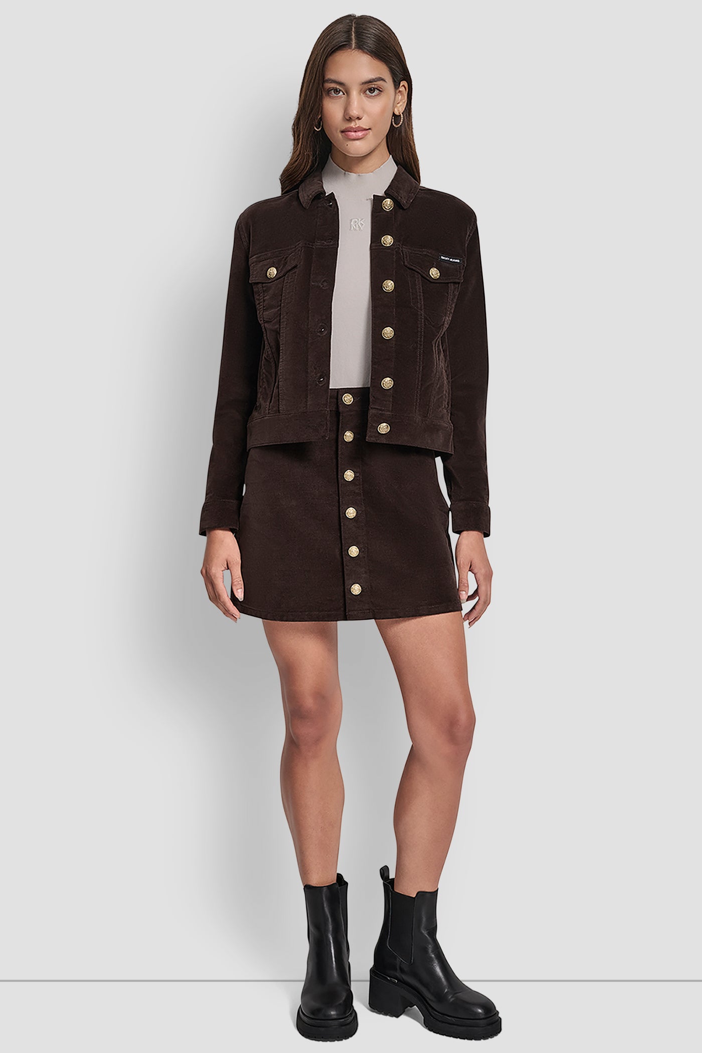 CORD HIGH RISE BUTTON FRONT MINI SKIRT VIEW 5 | New Arrivals