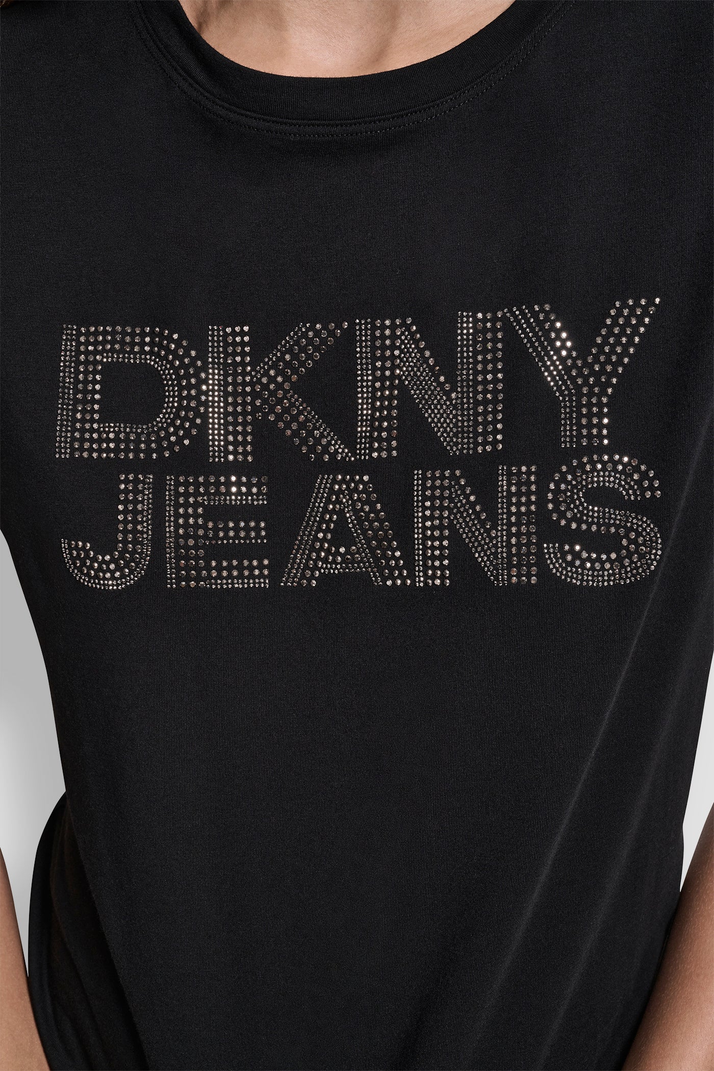 DKNY JEANS STACKED MIXED RHINESTONE LOGO CREW NECK VIEW 4 | New Arrivals