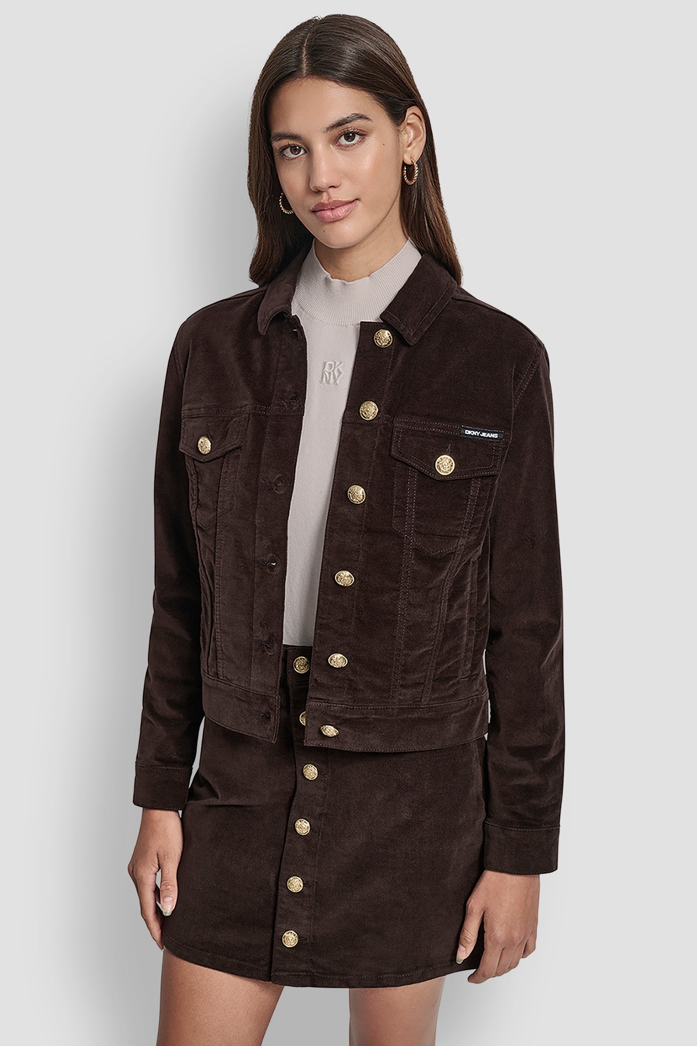 Brown CORD TRUCKER JACKET, VIEW 2 | Jackets & Blazers