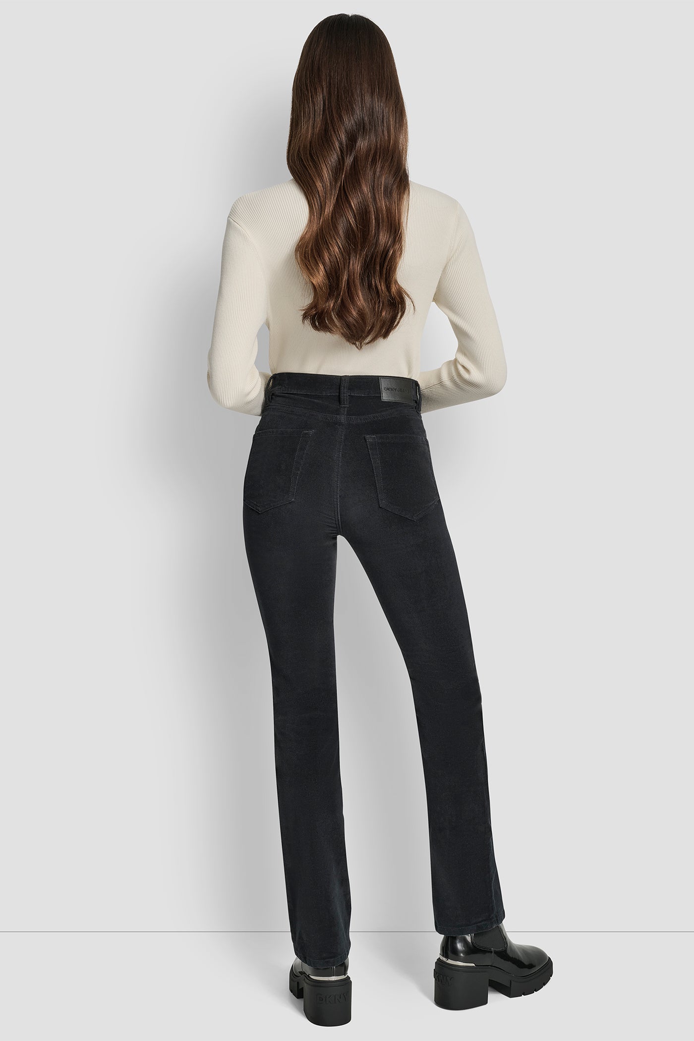Black HIGH RISE BOOTCUT 32 INCH INSEAM, BACK VIEW | Pants & Denim
