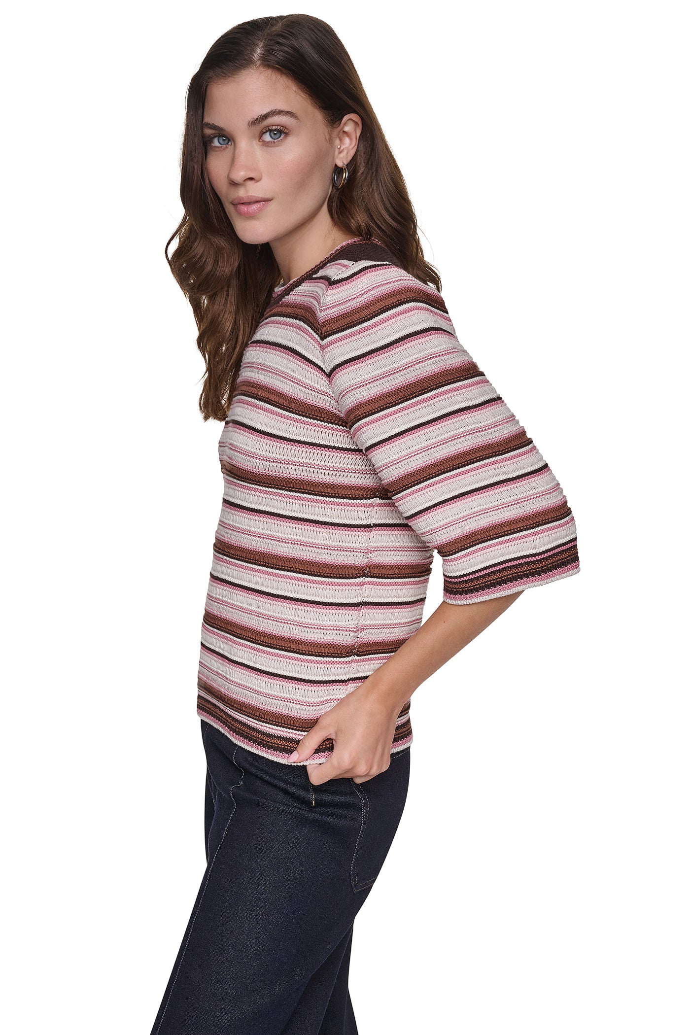 STRIPED RUGBY CREW NECK SWEATER VIEW 4