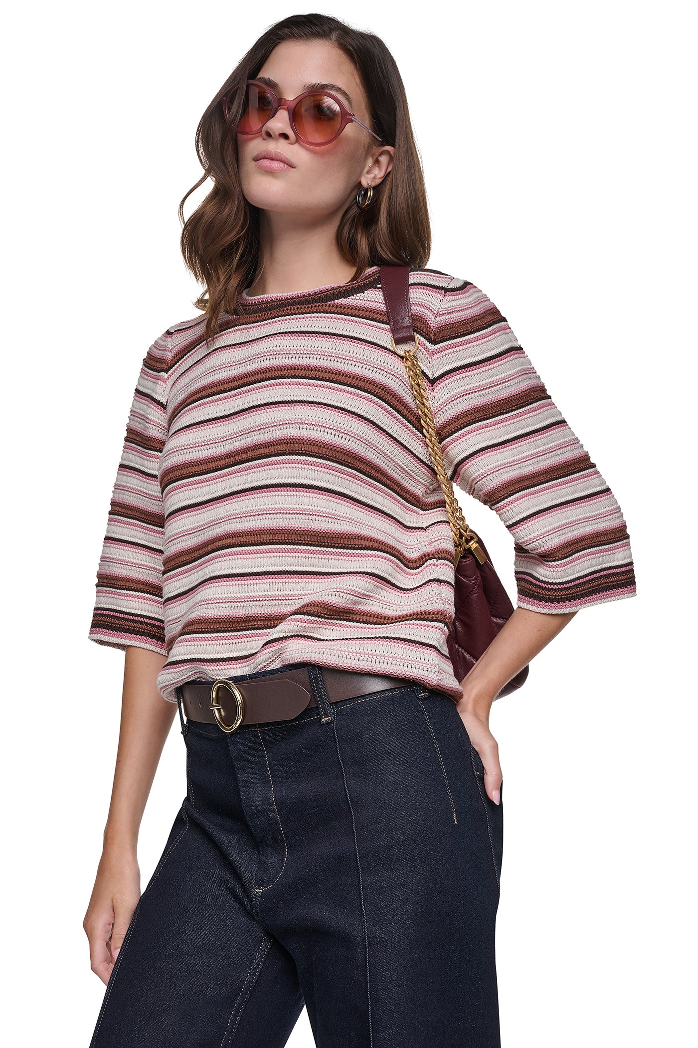 STRIPED RUGBY CREW NECK SWEATER VIEW 1
