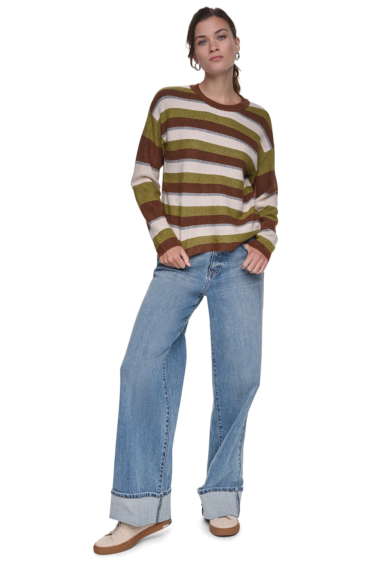 STRIPED SWEATER WITH SCARF VIEW 2