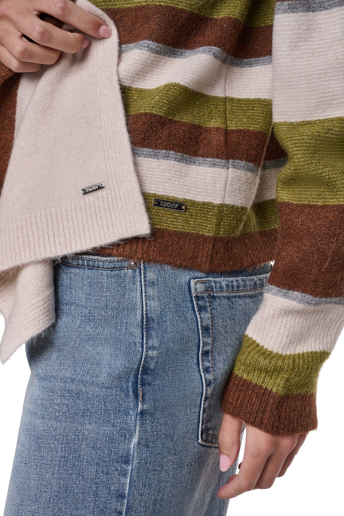 STRIPED SWEATER WITH SCARF VIEW 2