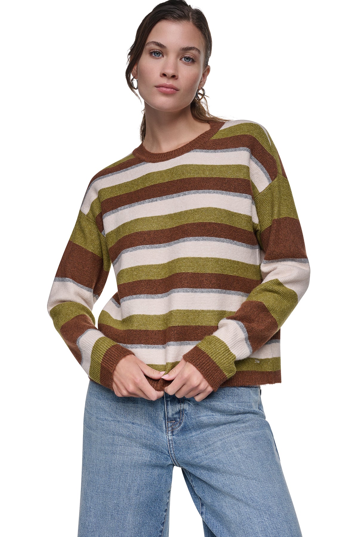 STRIPED SWEATER WITH SCARF VIEW 2