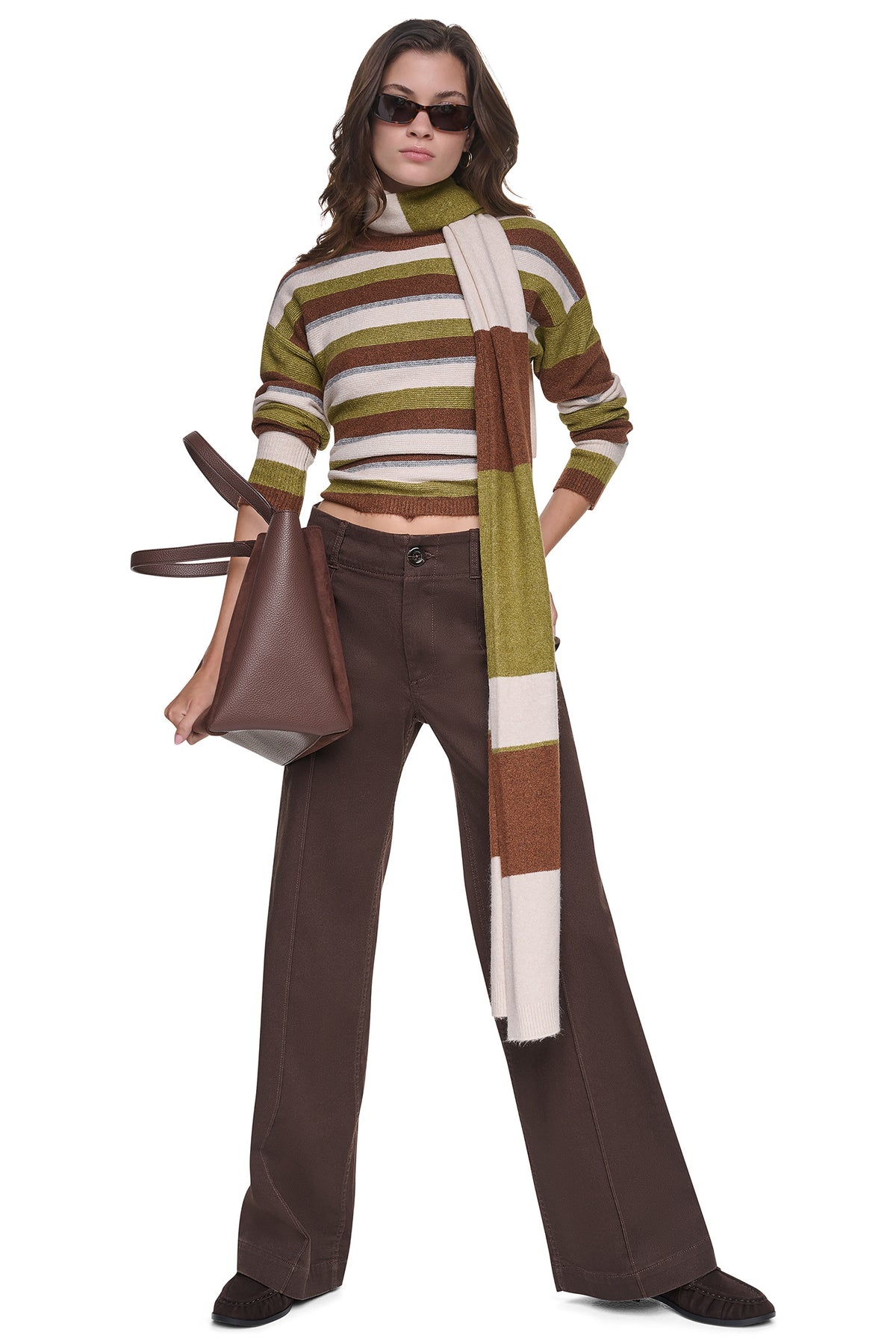 STRIPED SWEATER WITH SCARF VIEW 2