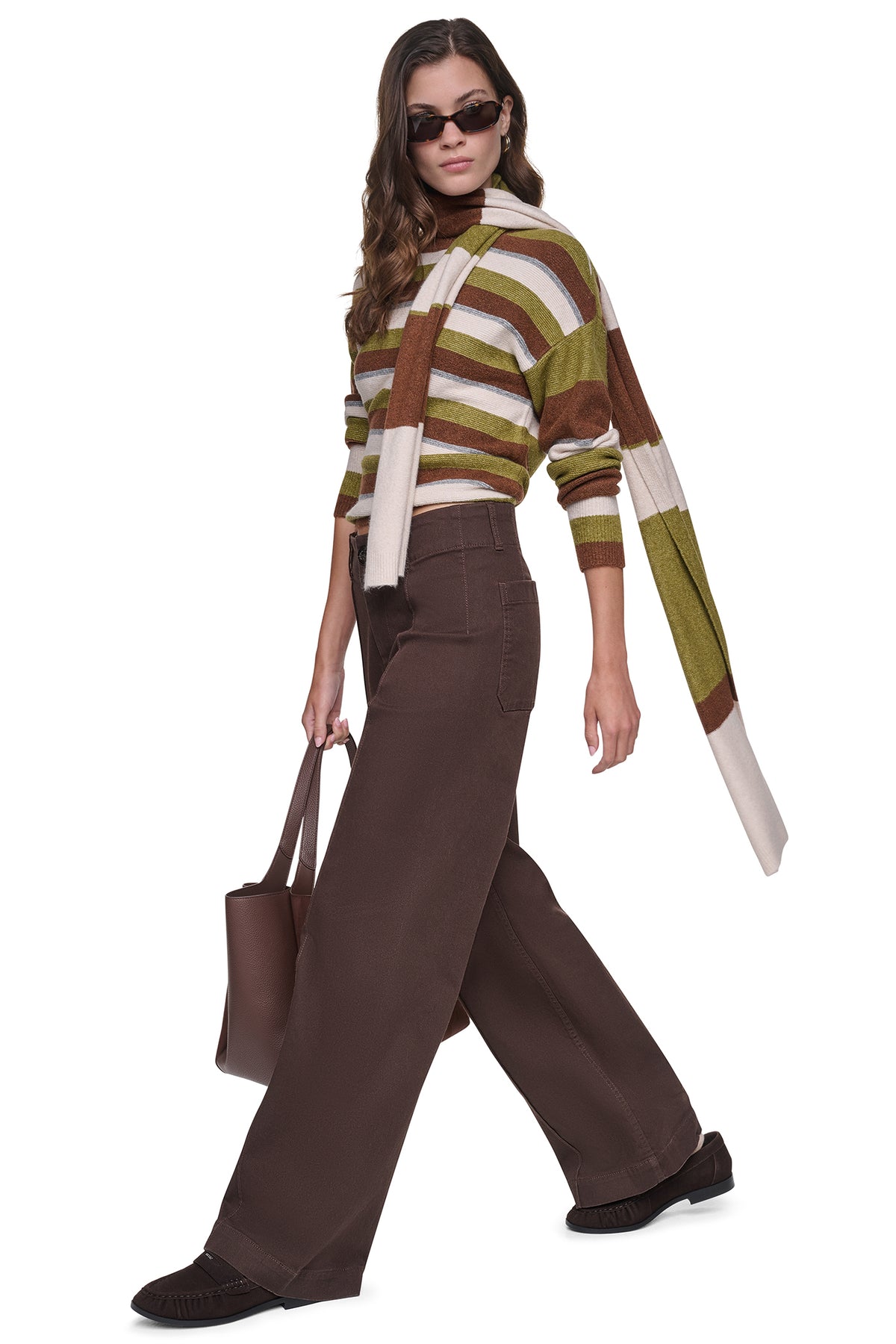 STRIPED SWEATER WITH SCARF VIEW 2