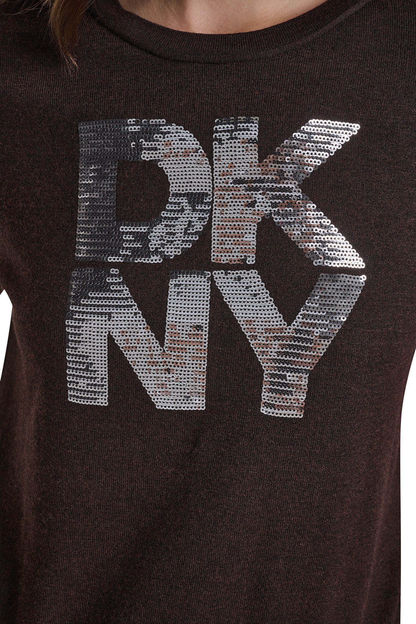 ELBOW SLEEVE SEQUIN LOGO SWEATER VIEW 2