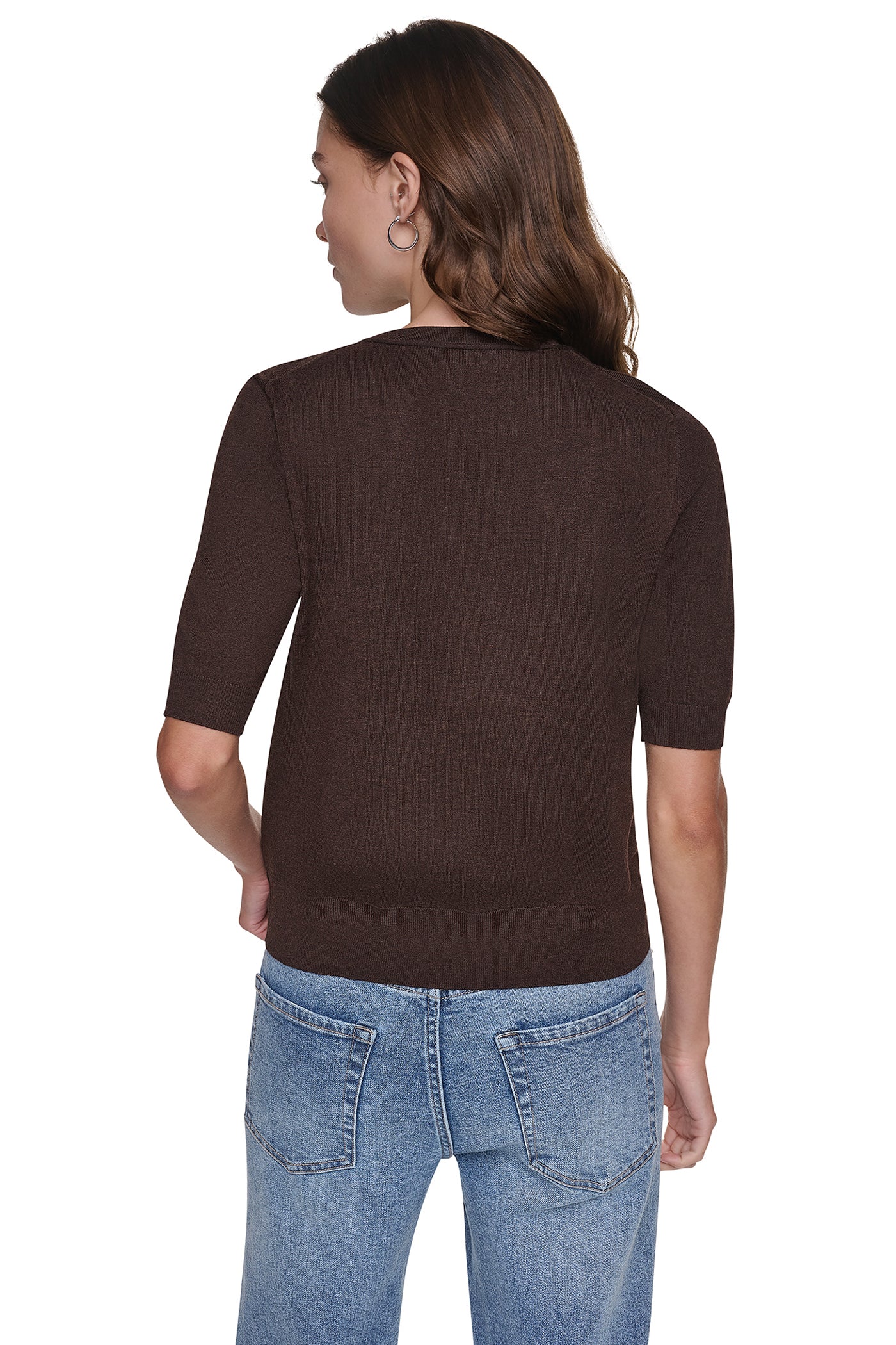 ELBOW SLEEVE SEQUIN LOGO SWEATER VIEW 2