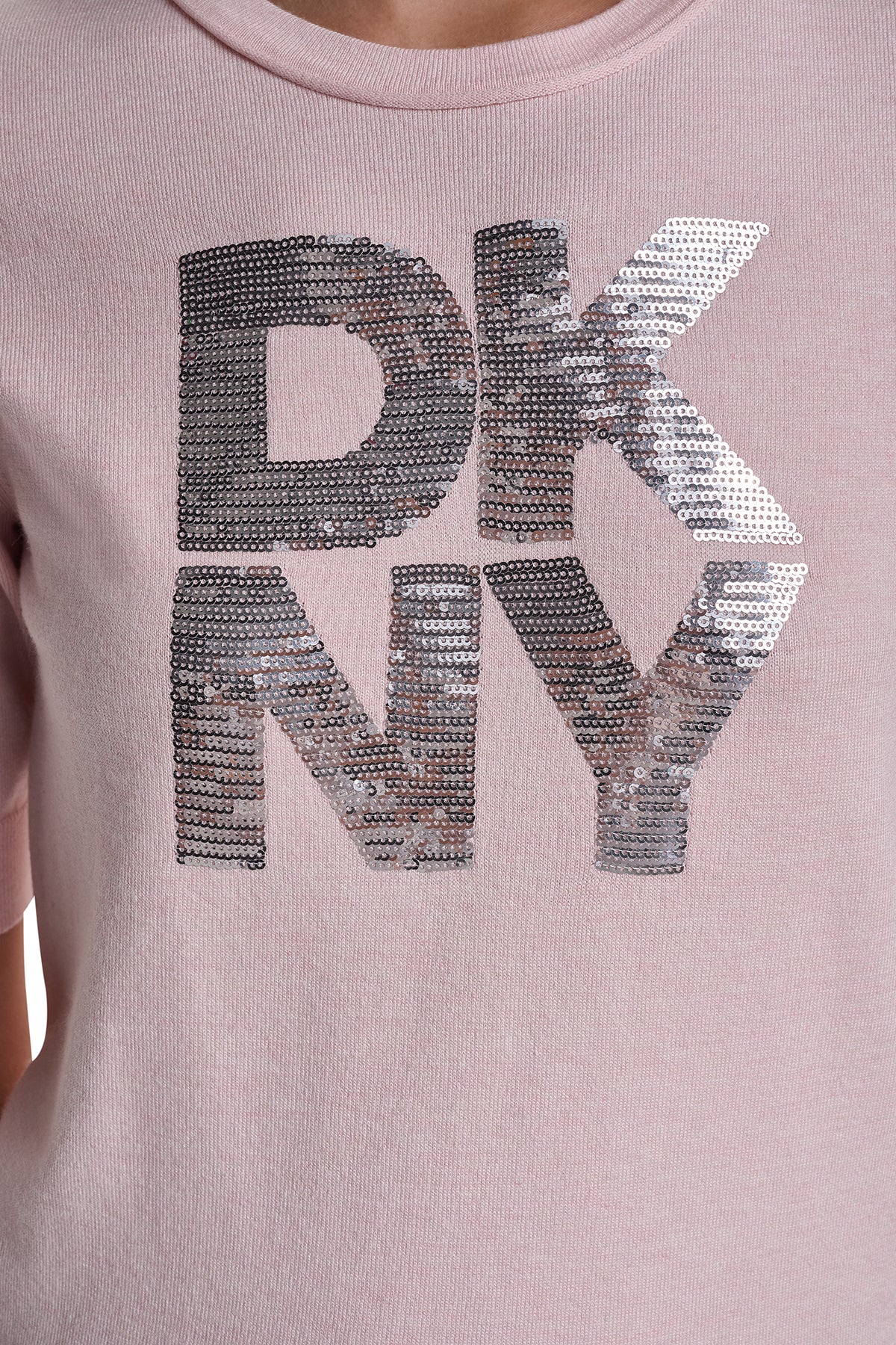 ELBOW SLEEVE SEQUIN LOGO SWEATER VIEW 2
