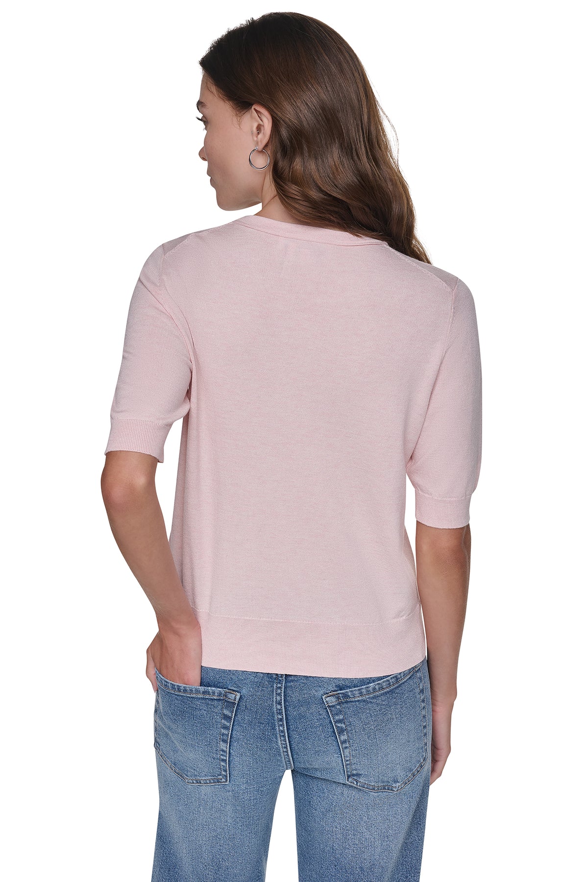 ELBOW SLEEVE SEQUIN LOGO SWEATER VIEW 2
