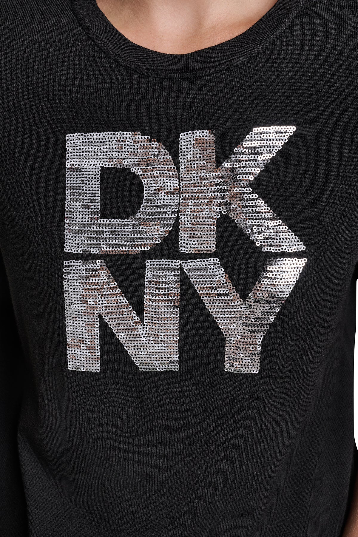 ELBOW SLEEVE SEQUIN LOGO SWEATER VIEW 2