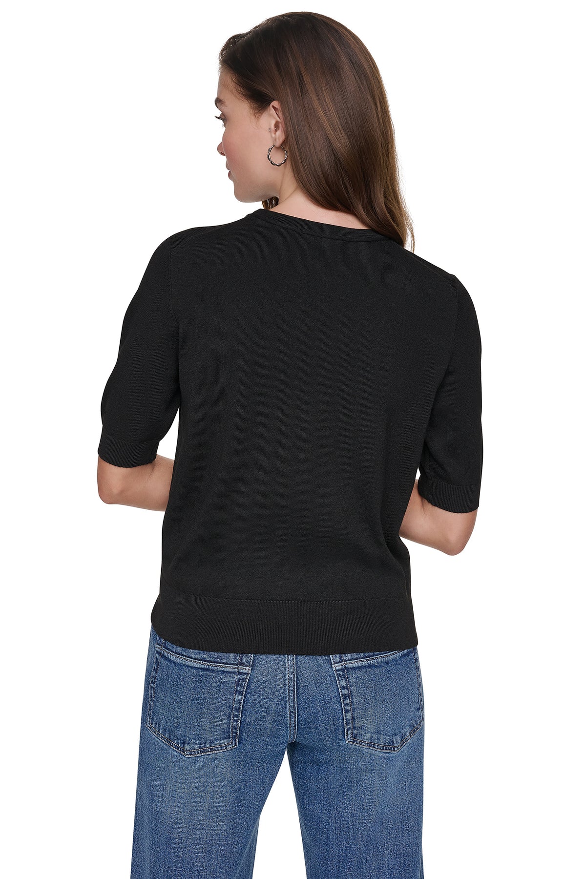 ELBOW SLEEVE SEQUIN LOGO SWEATER VIEW 2