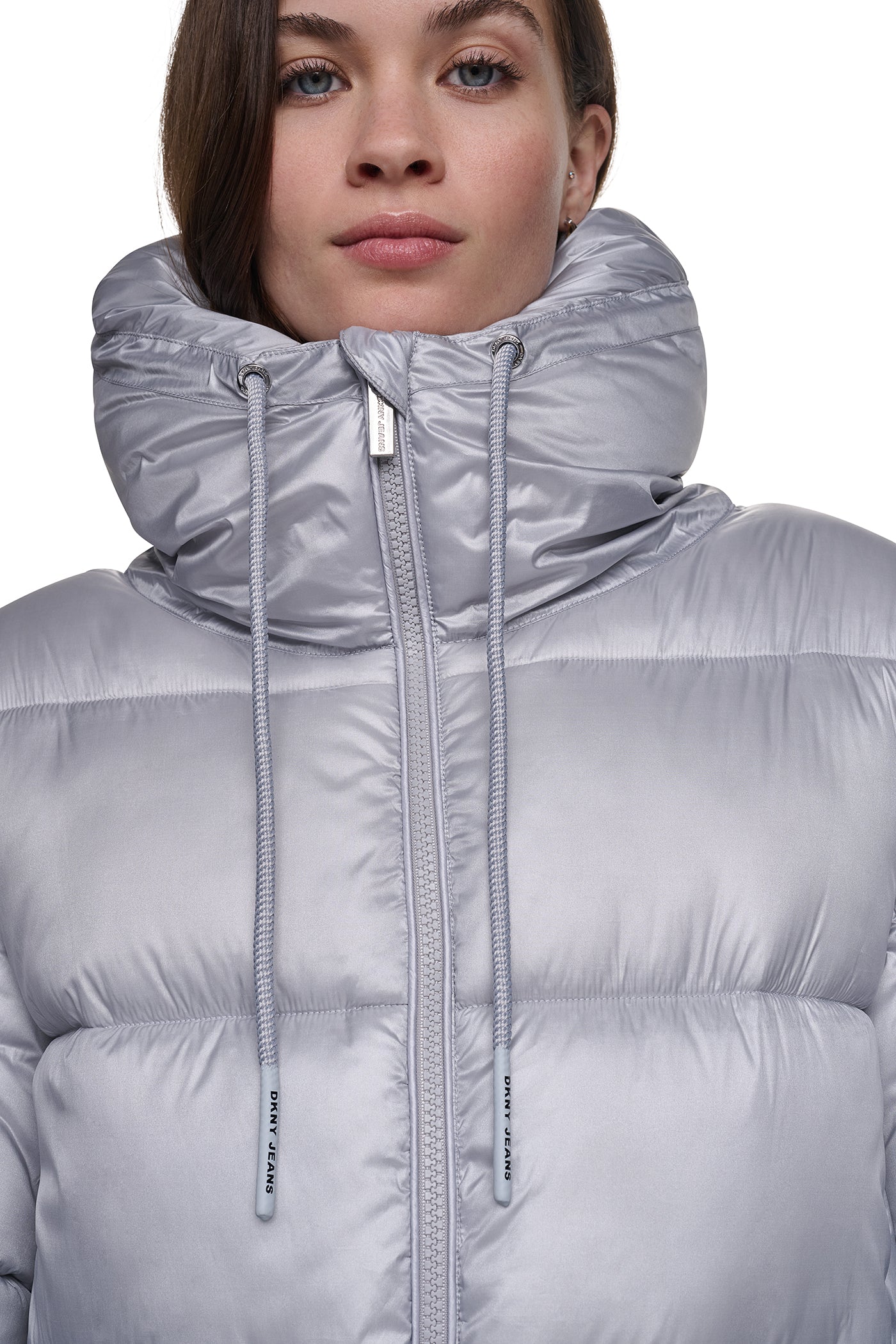 QUILTED PUFFER WITH DRAMA COLLAR VIEW 7