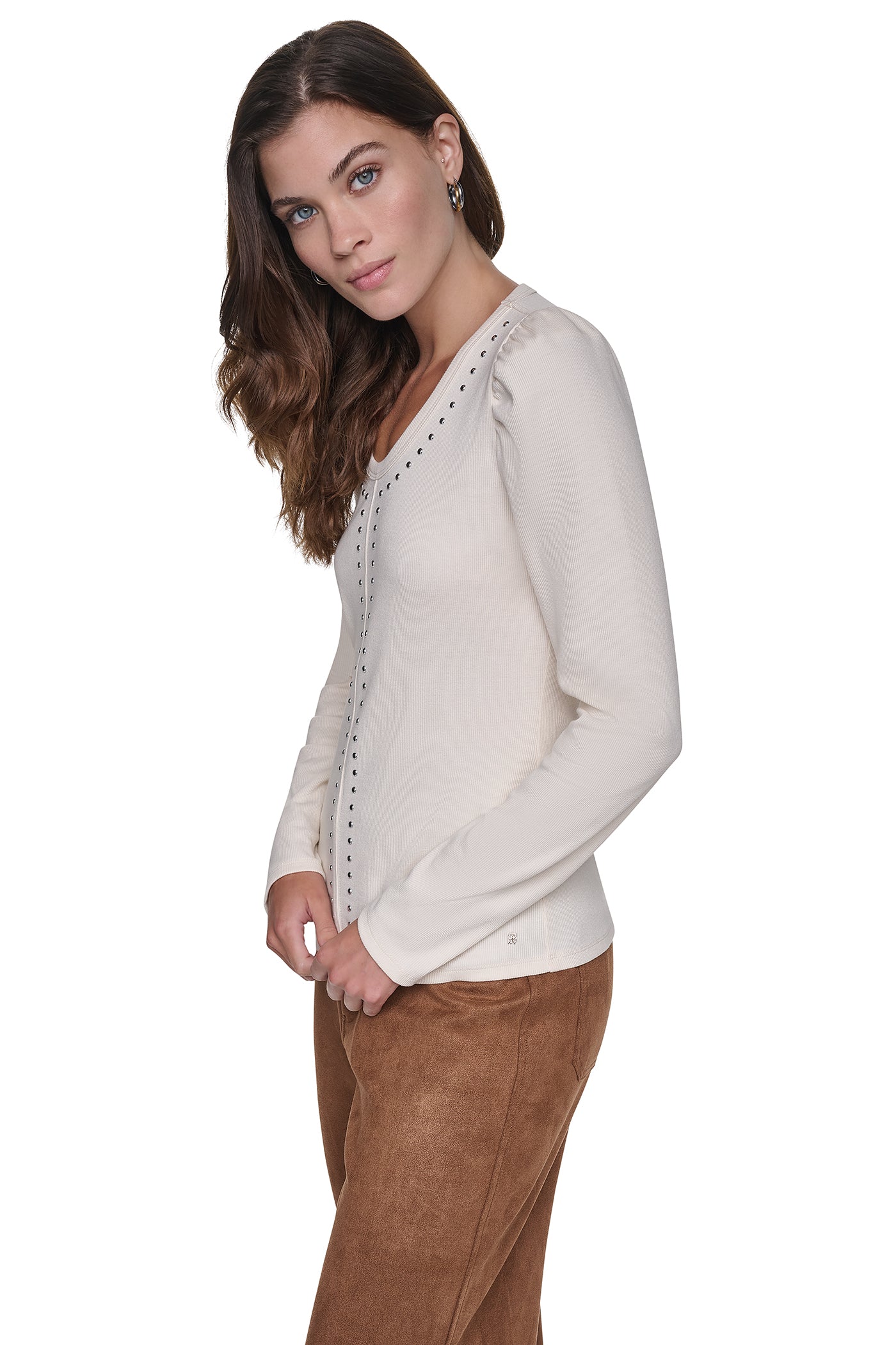 PUFF SLEEVE RHINESTONE TOP VIEW 4 | New clothing