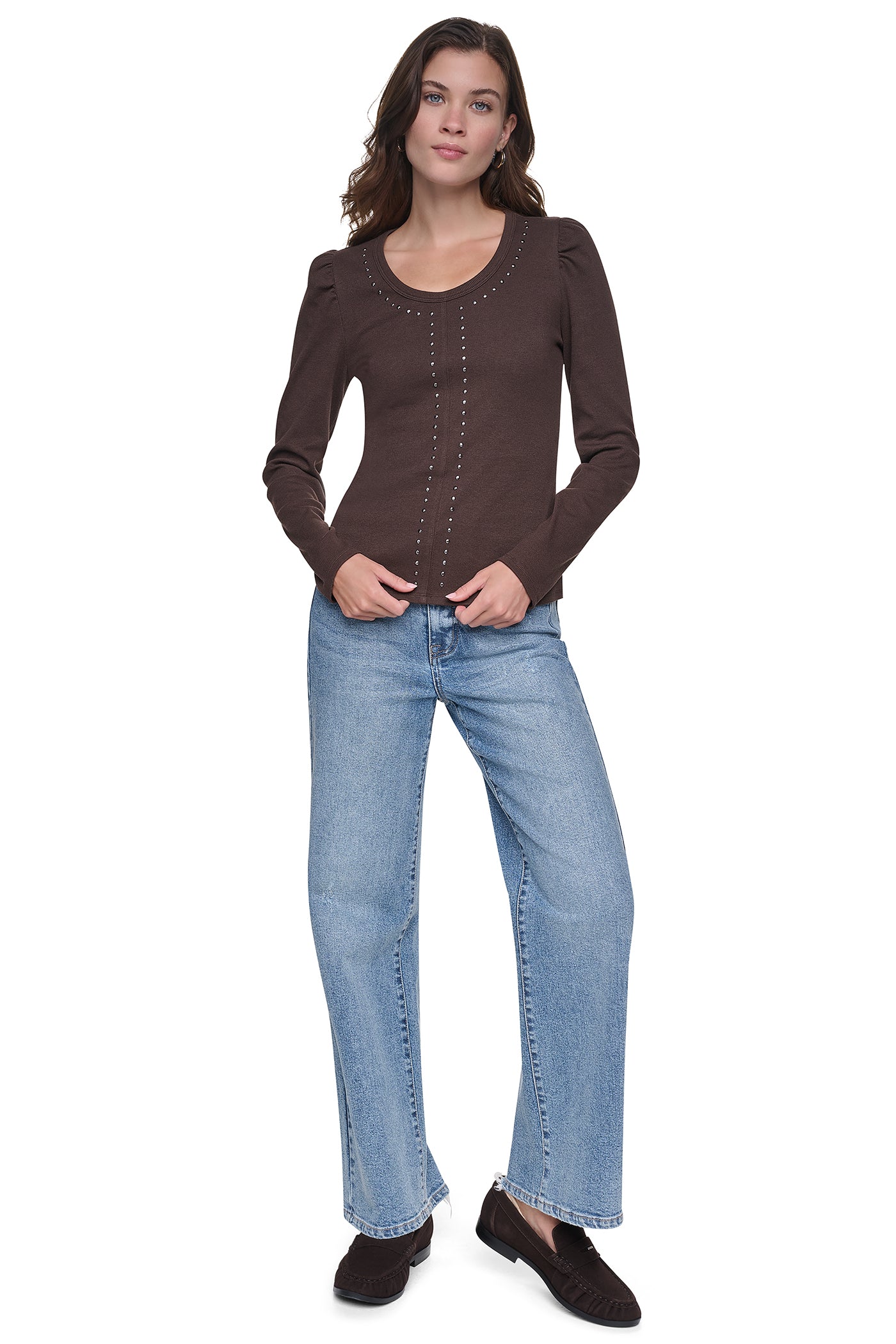 PUFF SLEEVE RHINESTONE TOP VIEW 5 | New clothing