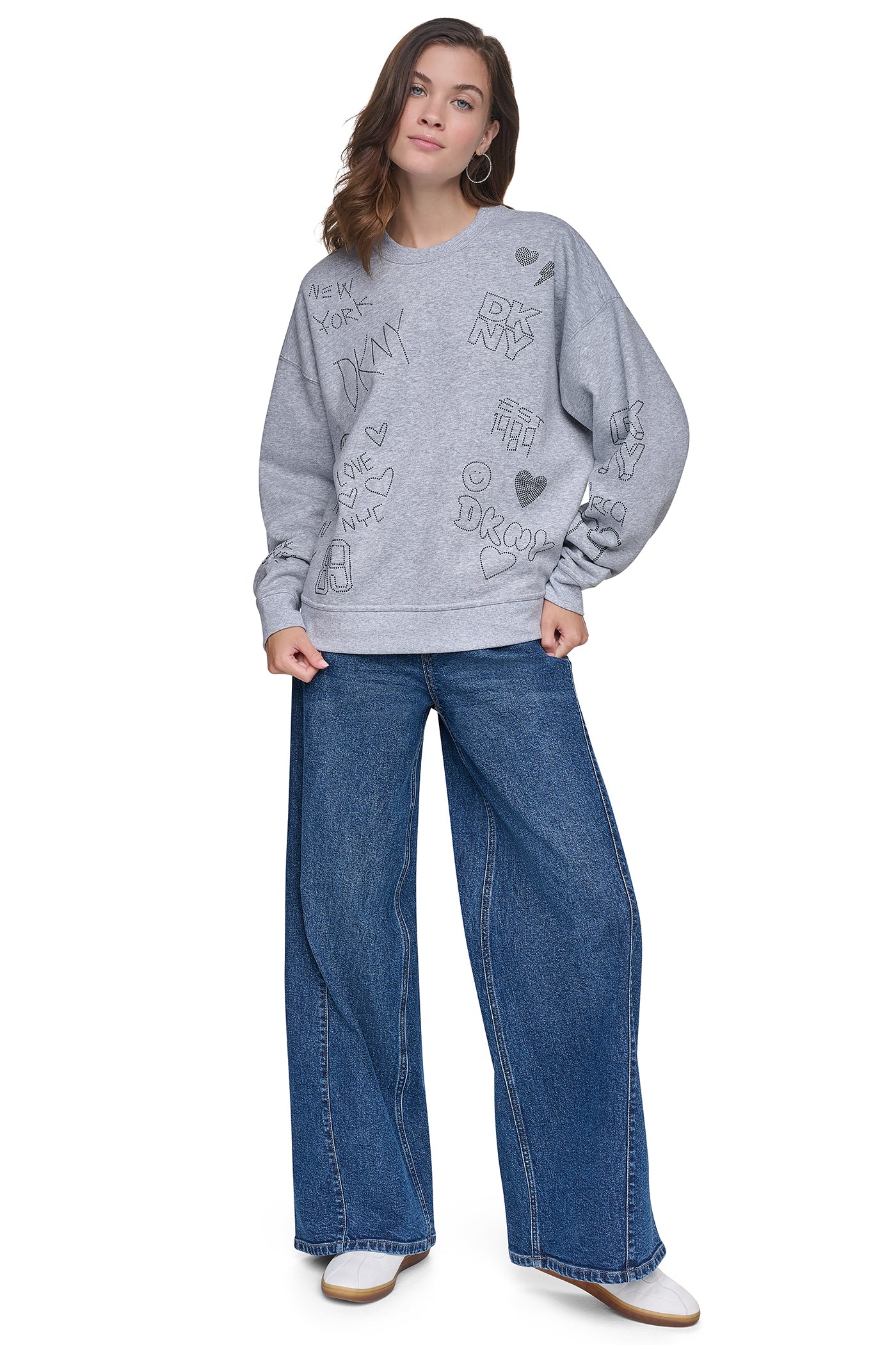 RHINESTONE GRAFFITI LOGO SWEATSHIRT VIEW 2