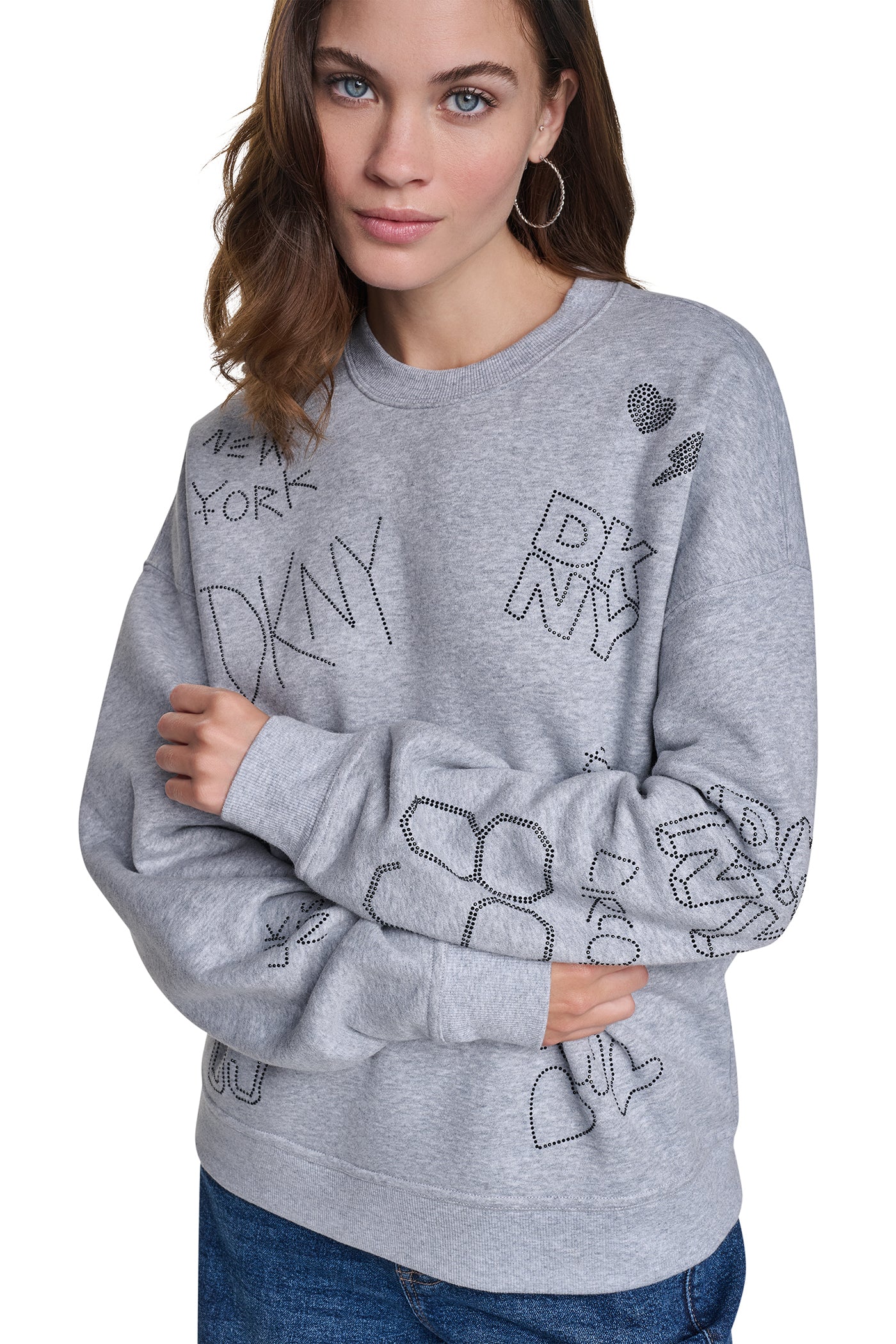 RHINESTONE GRAFFITI LOGO SWEATSHIRT VIEW 1