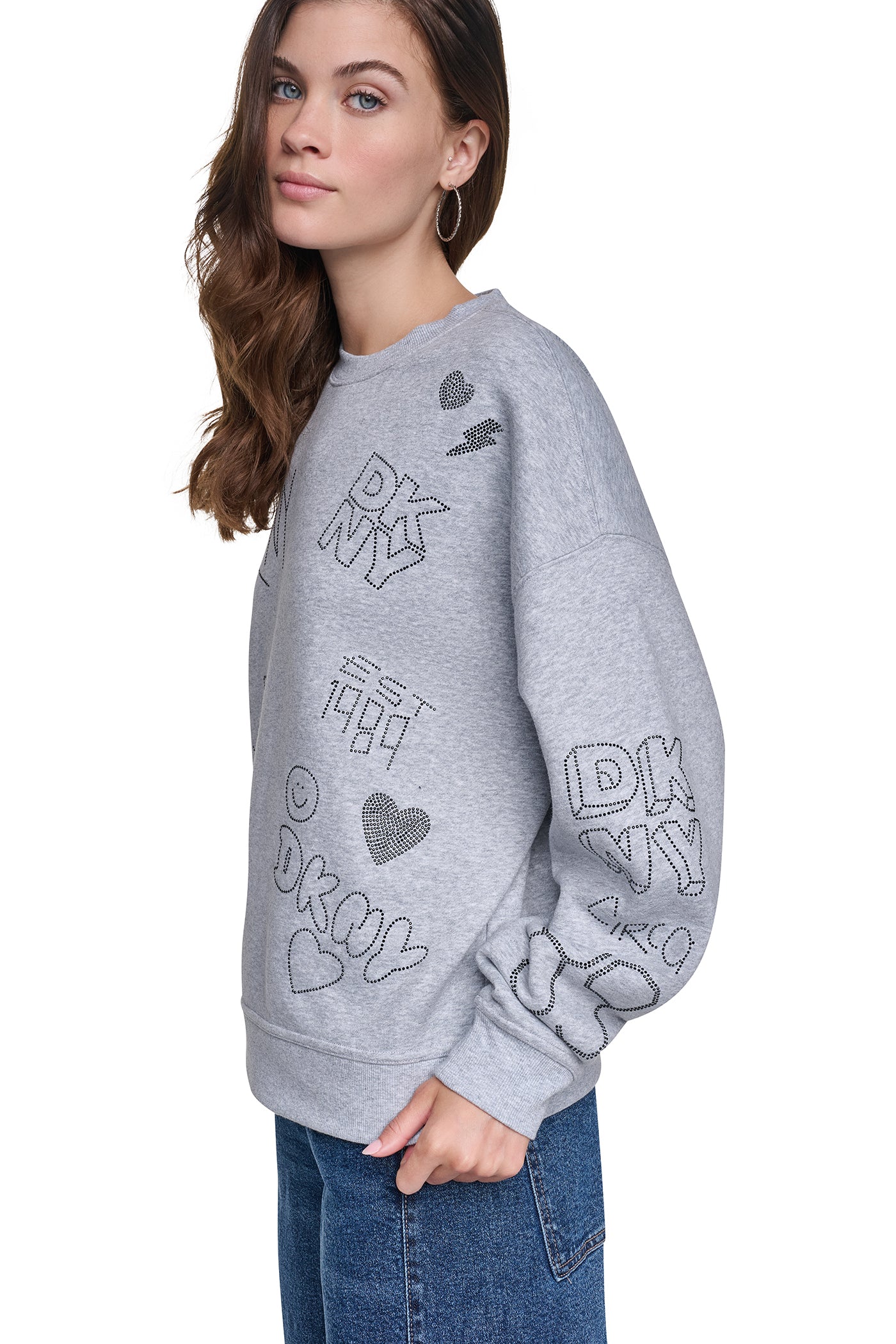 RHINESTONE GRAFFITI LOGO SWEATSHIRT VIEW 2