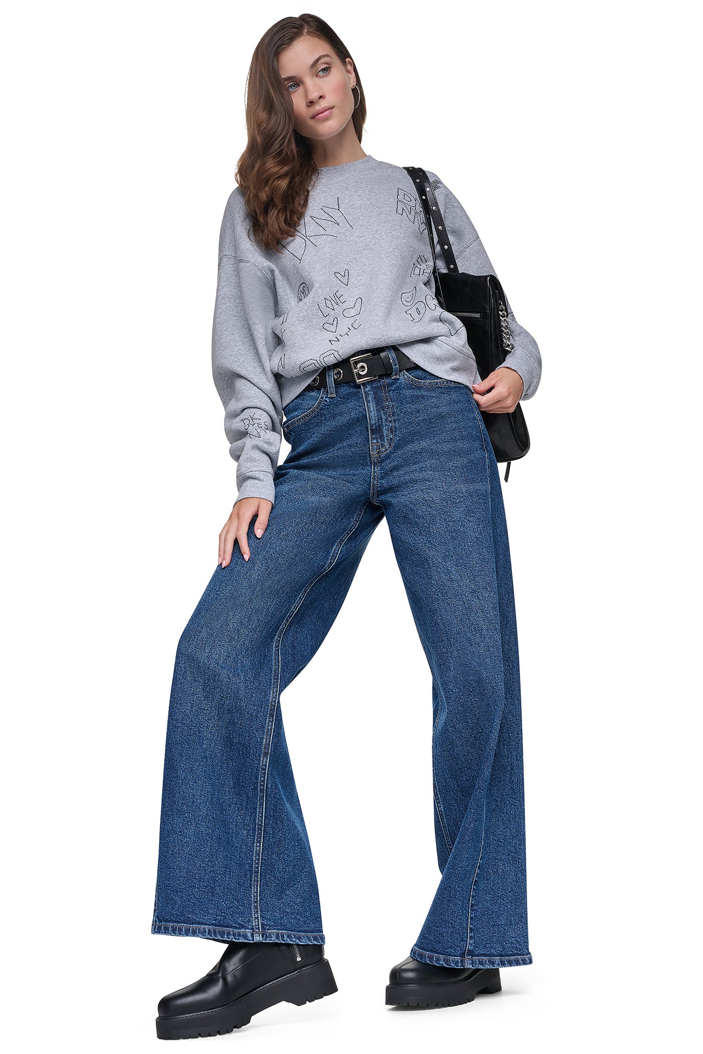 RHINESTONE GRAFFITI LOGO SWEATSHIRT VIEW 2