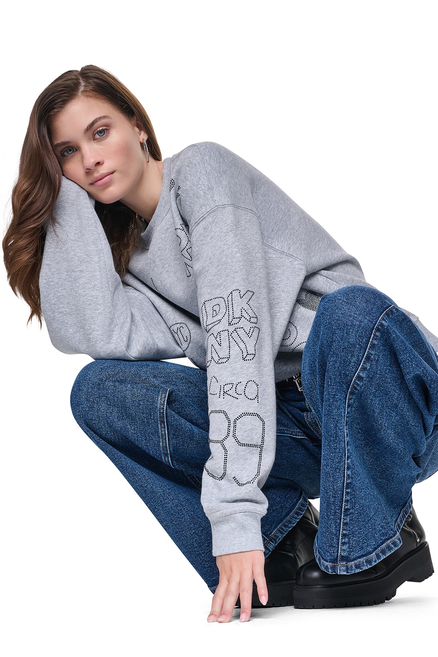 RHINESTONE GRAFFITI LOGO SWEATSHIRT VIEW 2