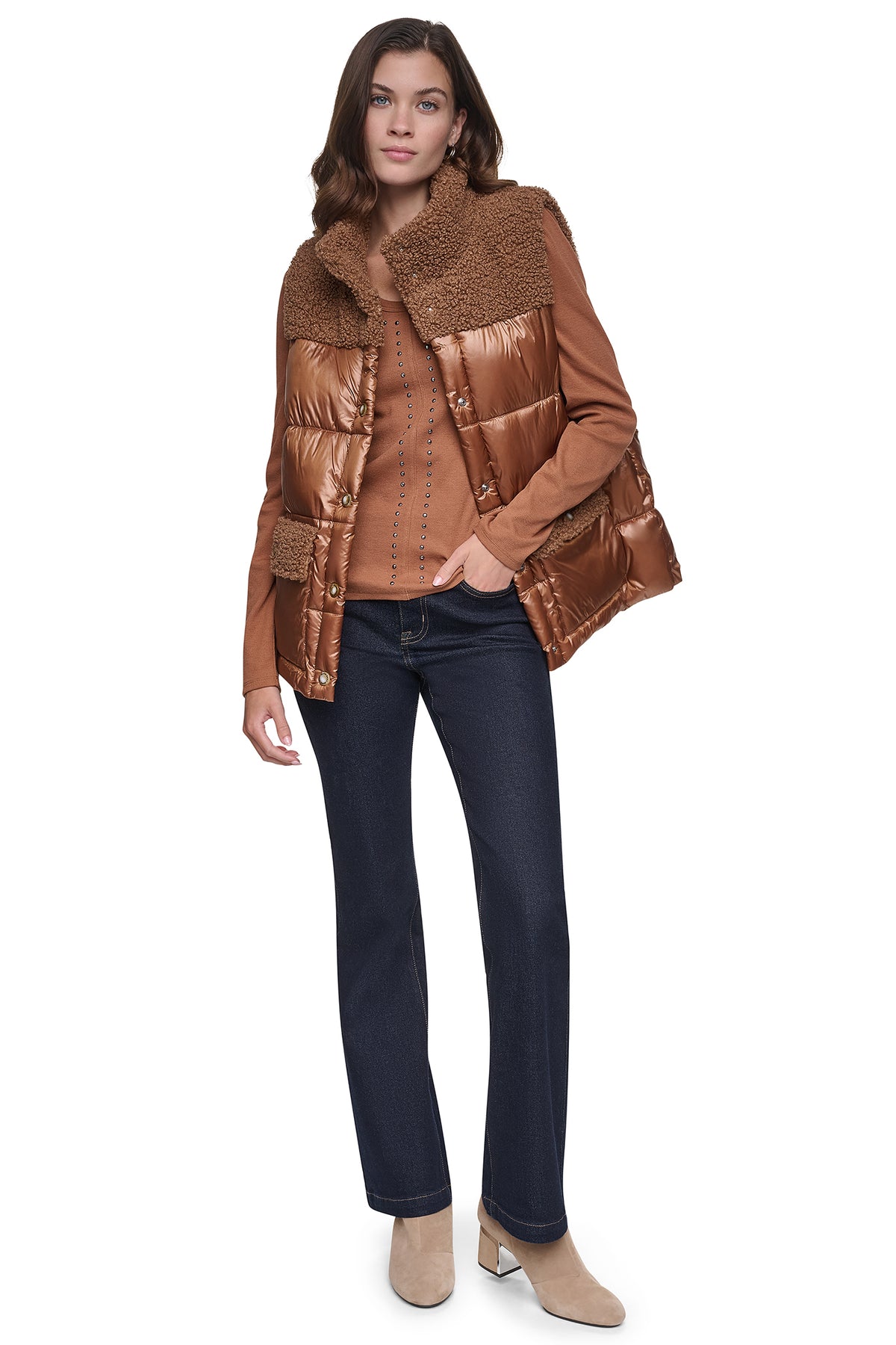 SHERPA MIX MOCK NECK VEST VIEW 2